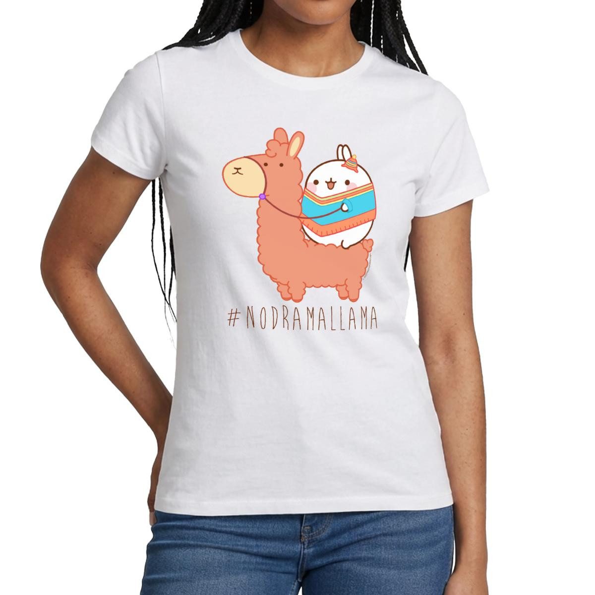 T-Shirt Molang Lama #Nodramallama Frauen T-Shirt