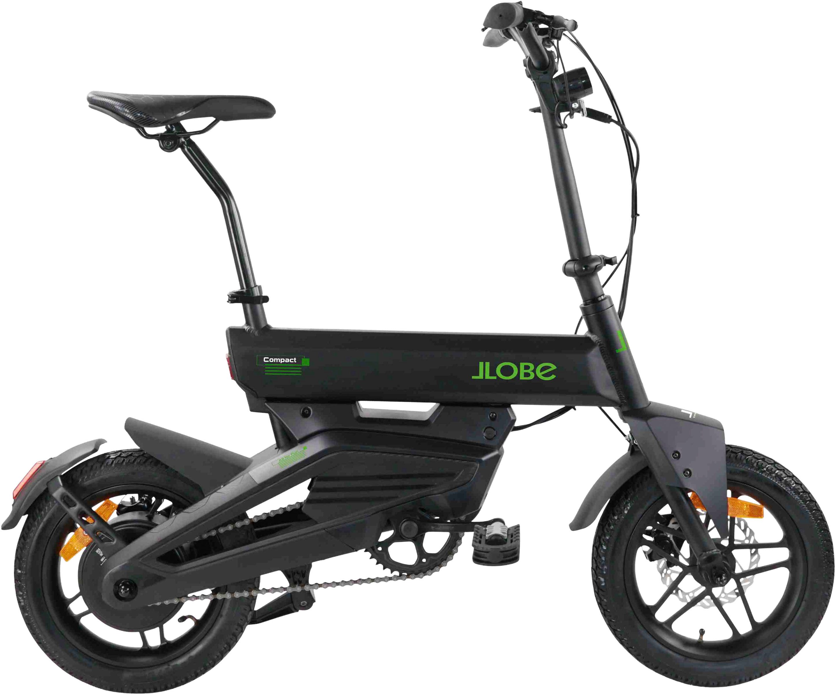 LLobe E-Bike Klapprad City E-Bike 14" Compact, 9 Gang Shimano Tourney Schaltwerk, Kettenschaltung, Heckmotor, 280,12 Wh