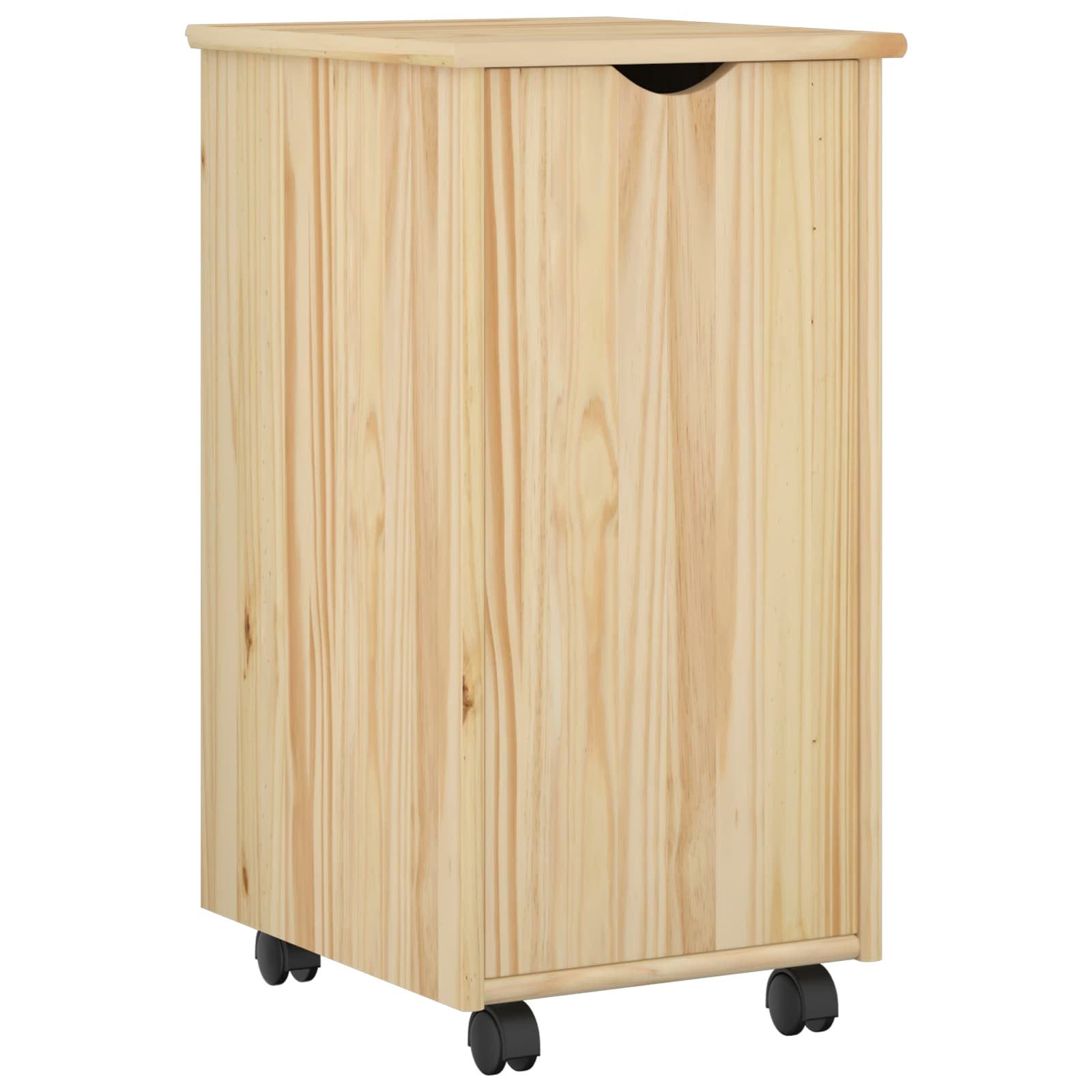 vidaXL Rollcontainer 34 x 39 x 65,5 cm Rollcontainer aus Massivholz Kiefer mit Rollen 34x39