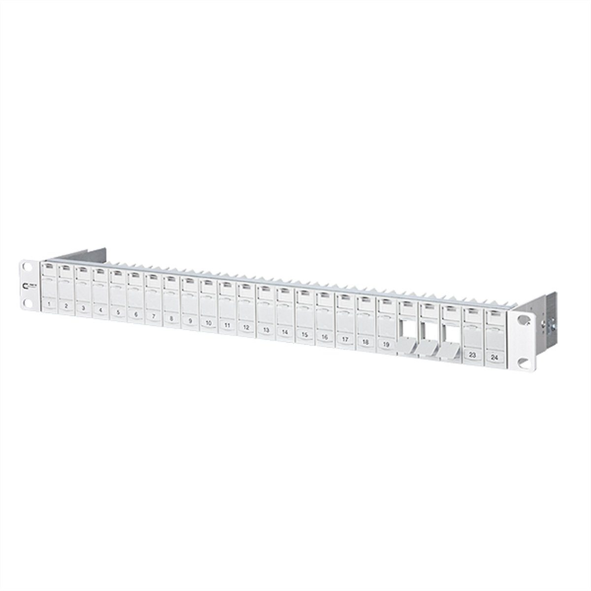 19"-Panel 1HE Modulträger leer für 24 Module (E-DAT oder C6A) Netzwerk-Panel