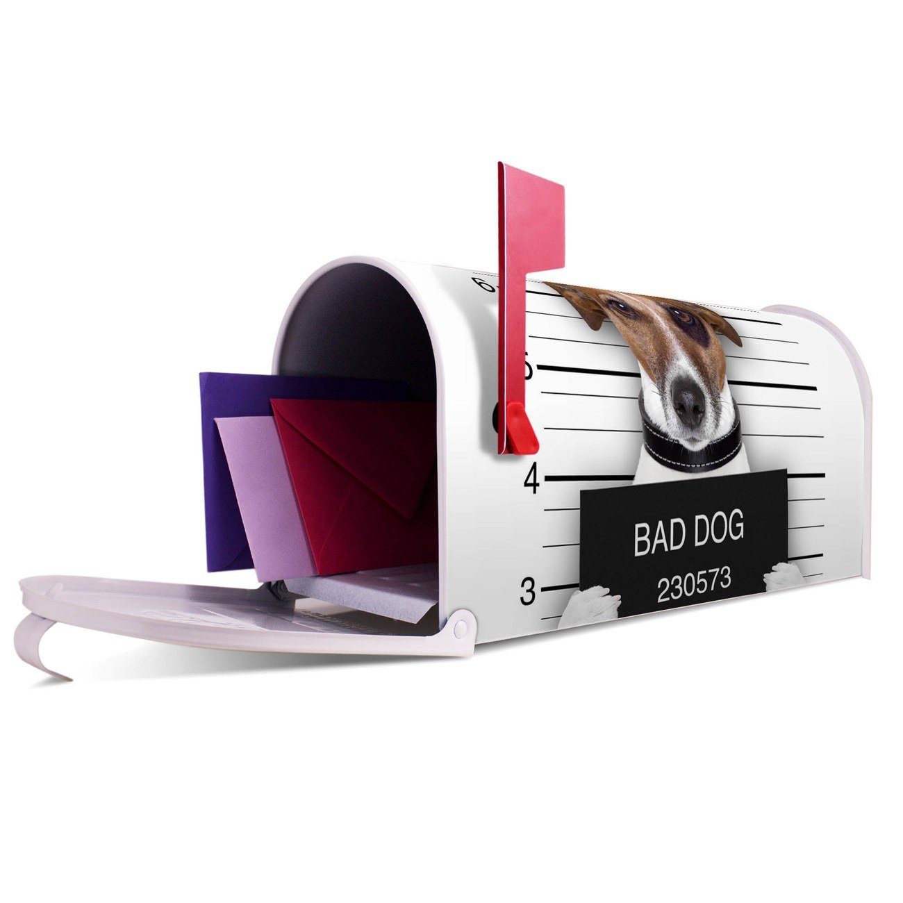 USA), aus Amerikanischer Bad Briefkasten, weiß Russel 17 Jack Briefkasten Mississippi banjado (Amerikanischer cm Dog Mailbox x original 51 x 22