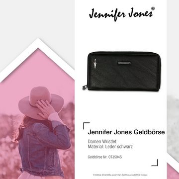 Jennifer Jones Clutch Jennifer Jones Damen Handgelenktasche (Wristlet), Wristlet, Clutch, Portemonnaie Leder, schwarz ca. 19cm x ca. 10cm
