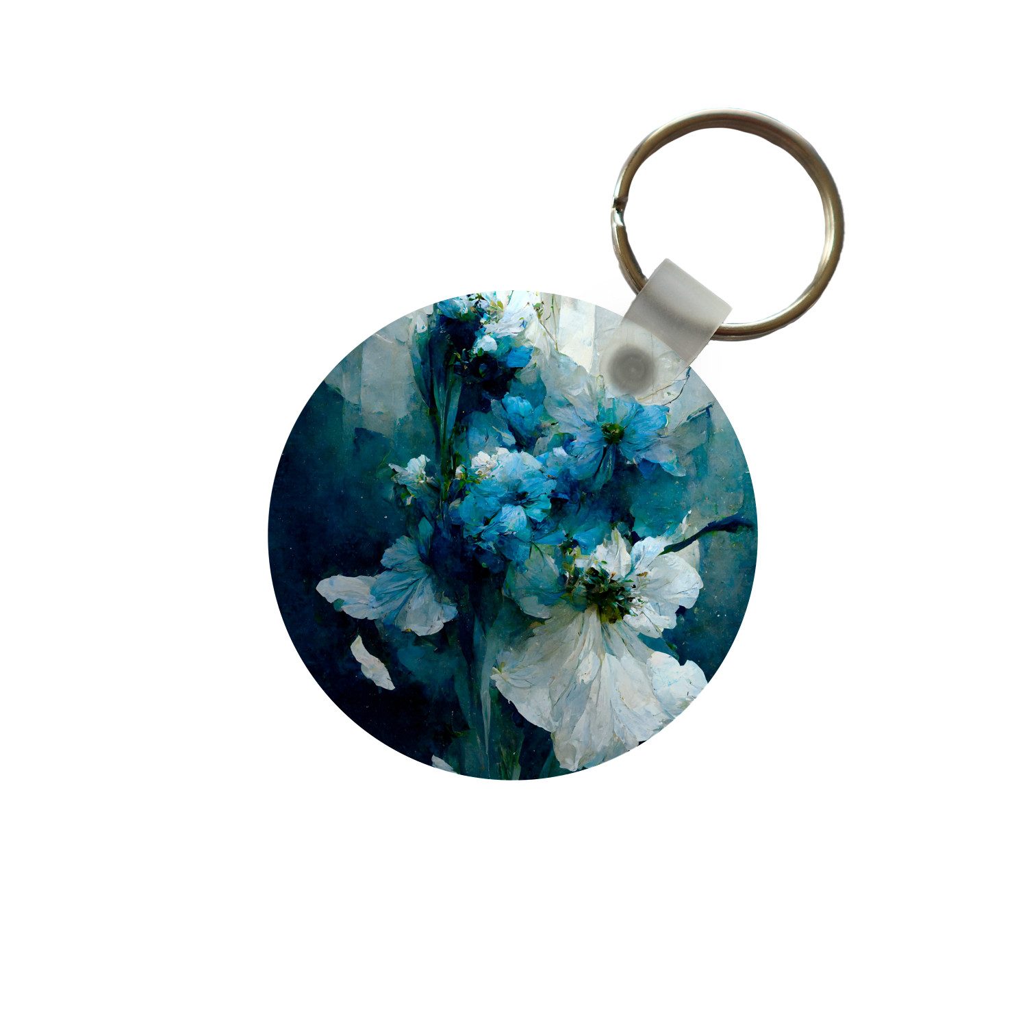 Schlüsselanhänger Blumen - Blumenstrauß - Farbe - Blau