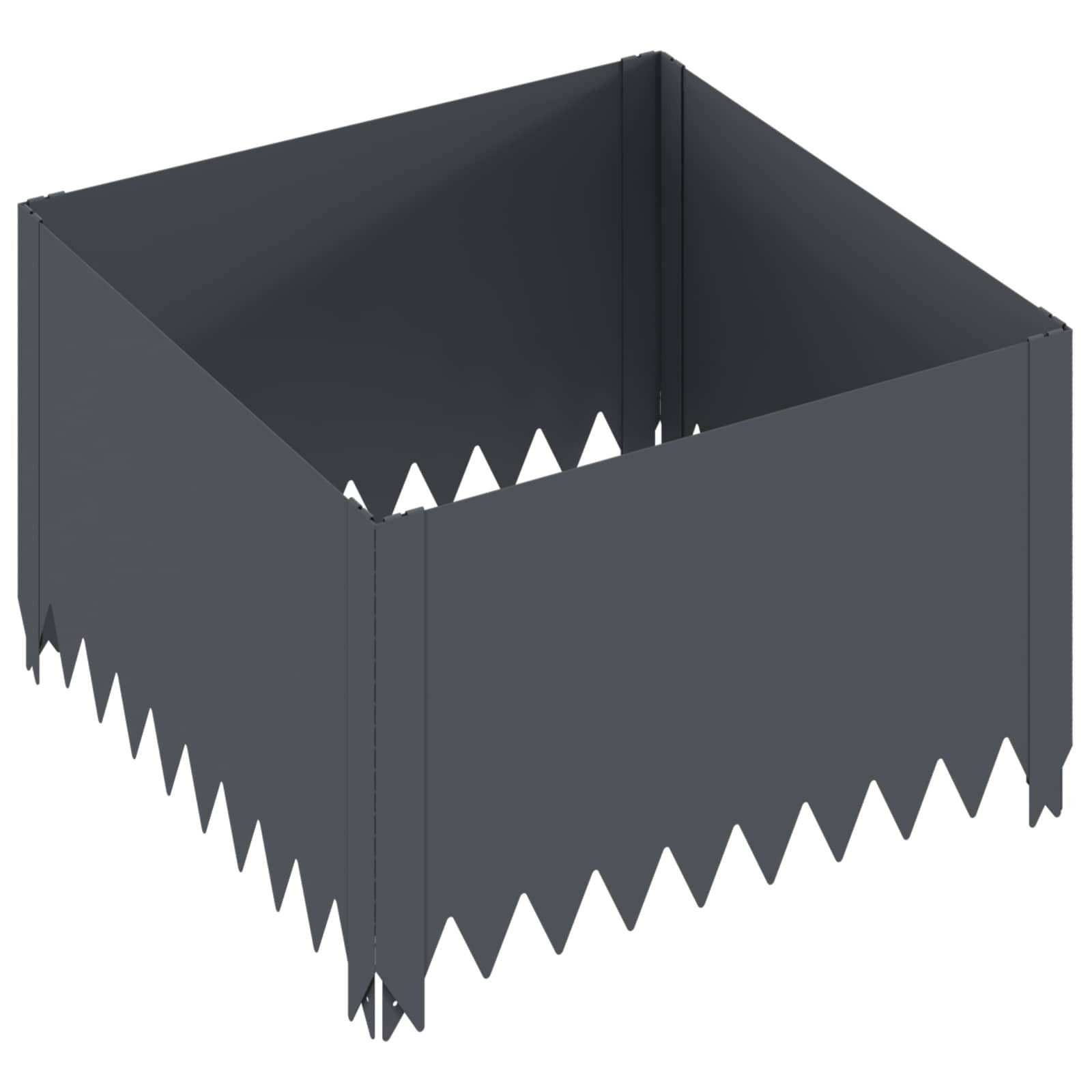 vidaXL Beetumrandung Raseneinfassung 60 x 60 x 35 cm Stahl Anthrazit, Raseneinfassung 60 x 60 x 35 cm Stahl Anthrazit