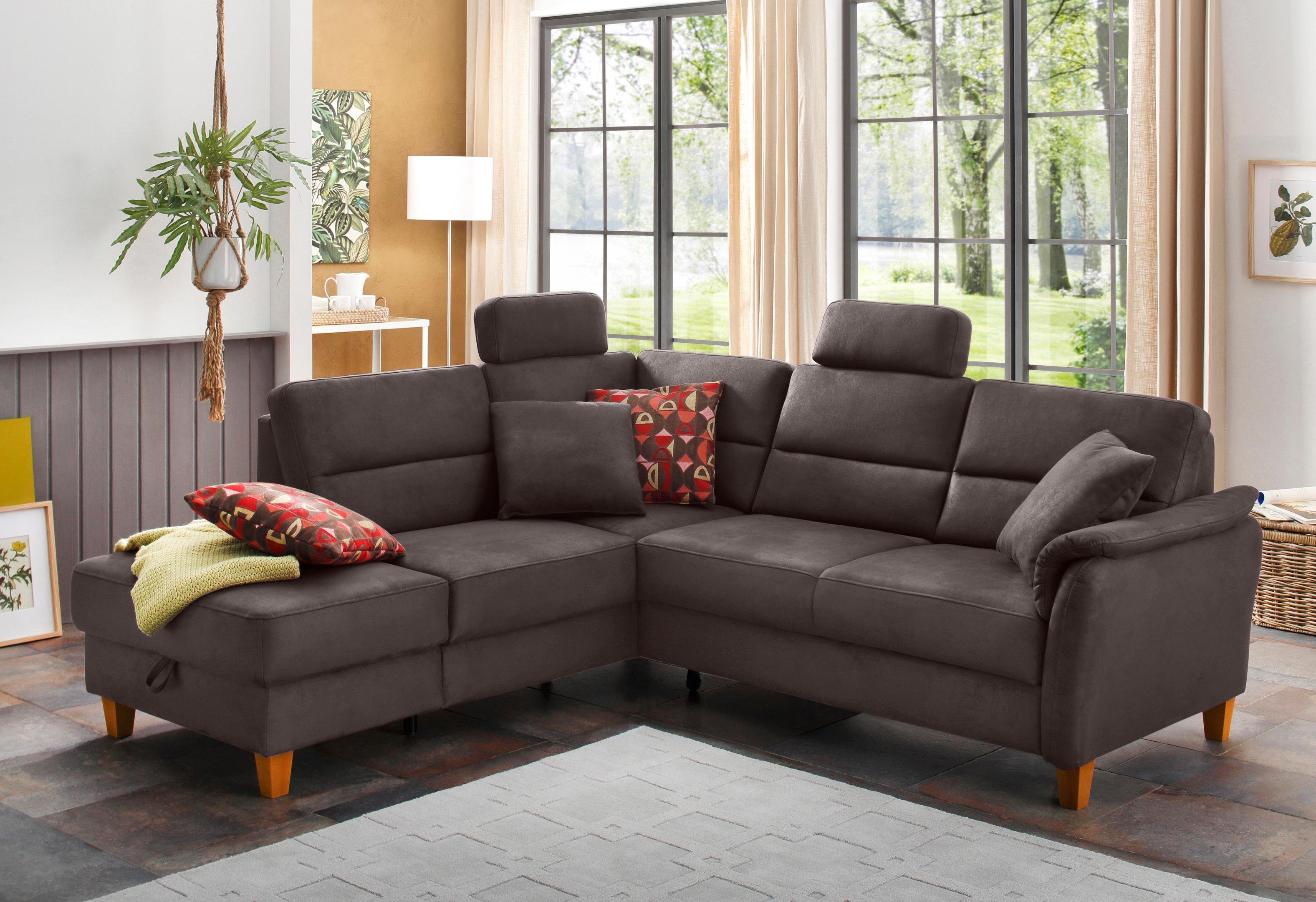 Home affaire Ecksofa Palmera L-Form, Federkern, günstig online kaufen