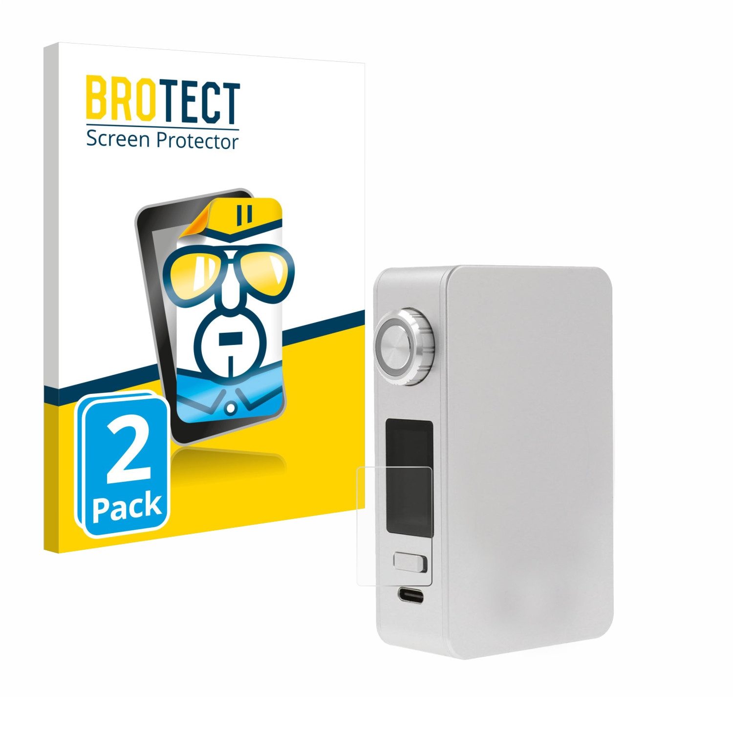 BROTECT Displayschutzfolie Schutzfolie für Lost Vape Centaurus M200, 2 Stück, Displayschutz Schutz Folie Klar Transparent