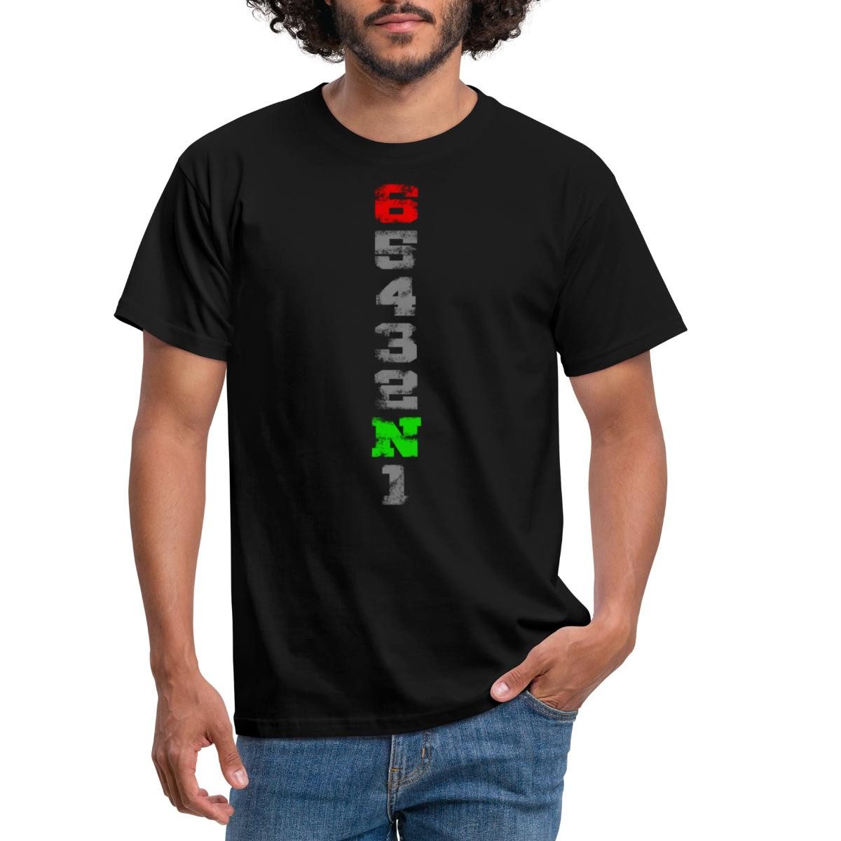 Spreadshirt T-Shirt Motorrad Schaltung 1N23456 Geschenkidee für Motorradfah günstig online kaufen