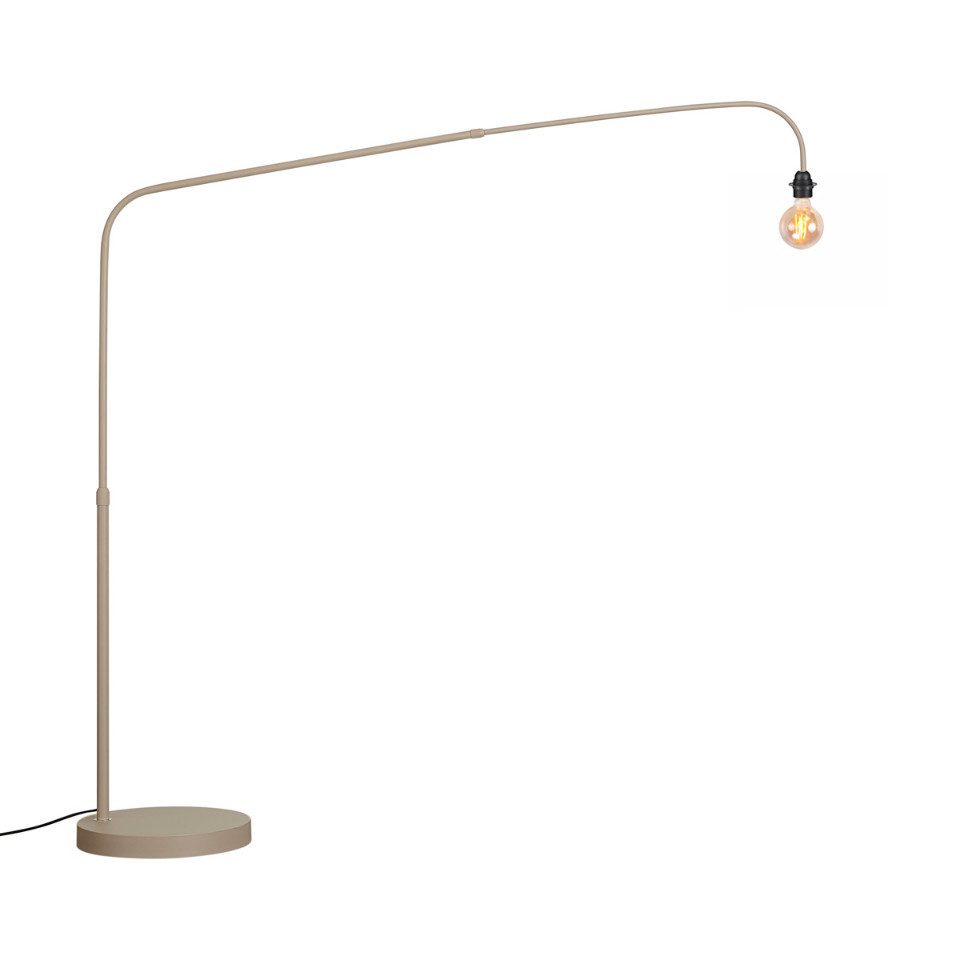 Qazqa Bogenlampe Arc, ohne Leuchtmittel, Kaltweiß, QAZQA Bogen­lampe, e27, Beige, Metall, Modern