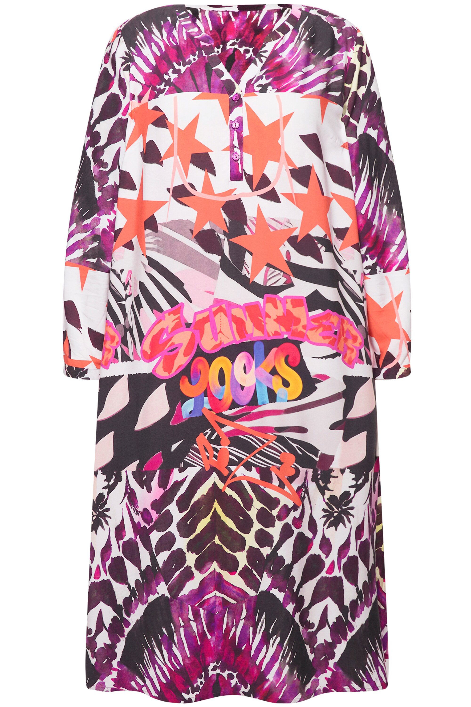 Angel of Style Midikleid Midikleid Mustermix-Druck Tunika-Ausschnitt günstig online kaufen