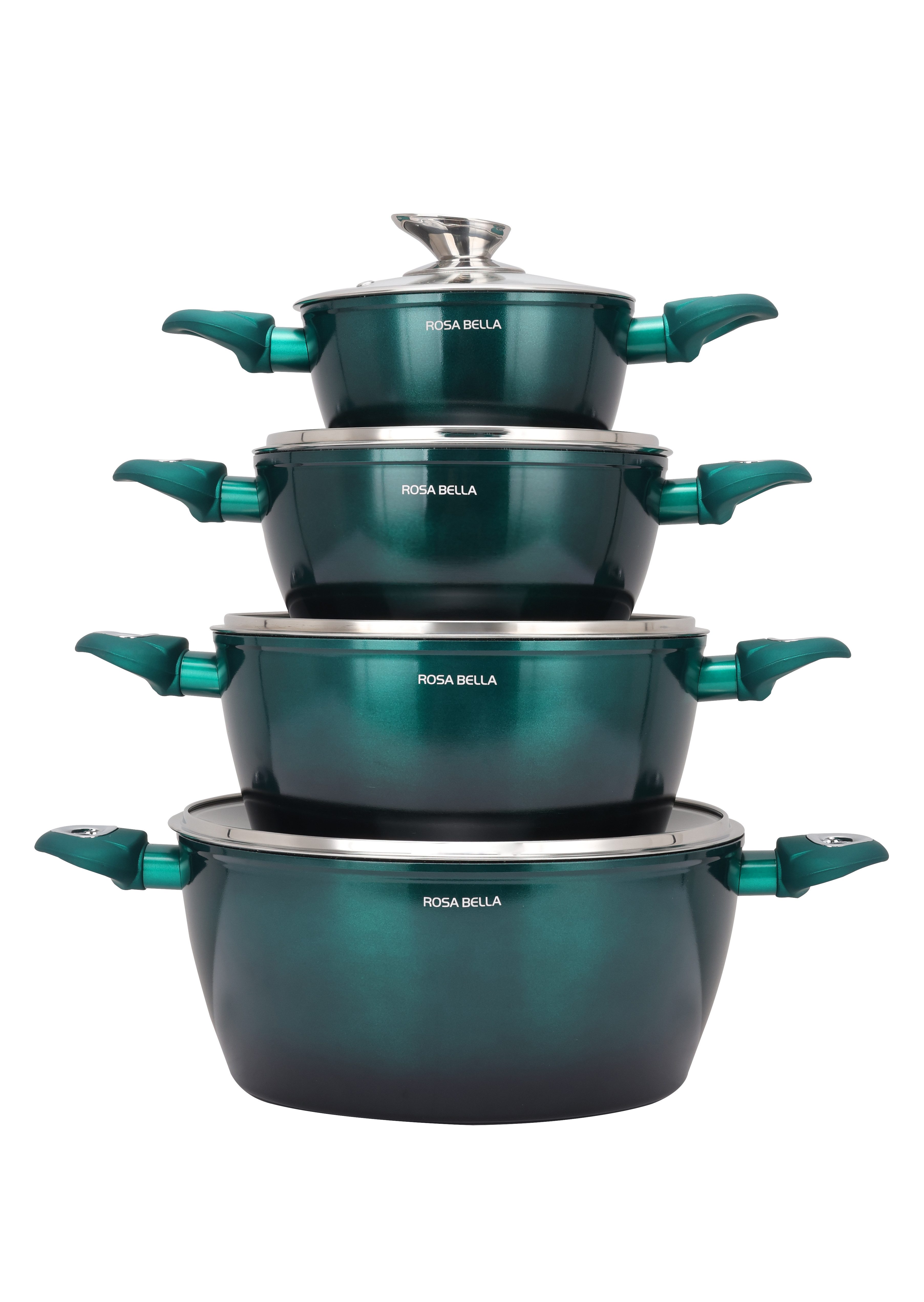 Edenberg Topf-Set Wunderschönes Topfset in 4 Farben, Suppentopf, Spargeltopf, Eiertopf, Aluminiumguss, Keramik, Edelstahl (Verleihen Sie Ihrer Küche Stil und Funktionalität – mit dem Rosa Bella Topfset von Edenberg kochen Sie nicht nur gesünder, sondern auch mit echtem Genuss und farbenfroher Eleganz!, 8-tlg., Zeitloses Design des Topfsets. Eine ideale Geschenkidee! Hochwertig)