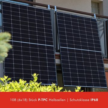 Zehnder Solaranlage Balkonkraftwerk 830W/600W Set inkl. 600W Wechselrichter mit Balkonhalt