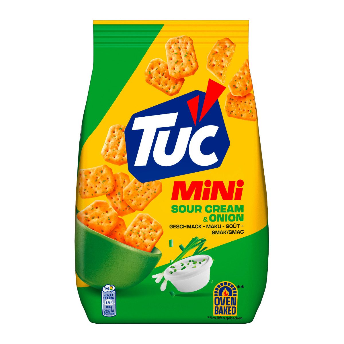 Tuc Knabberei, TUC Mini Sour Cream Onion knuspriger Mini Cracker Genuss 120g