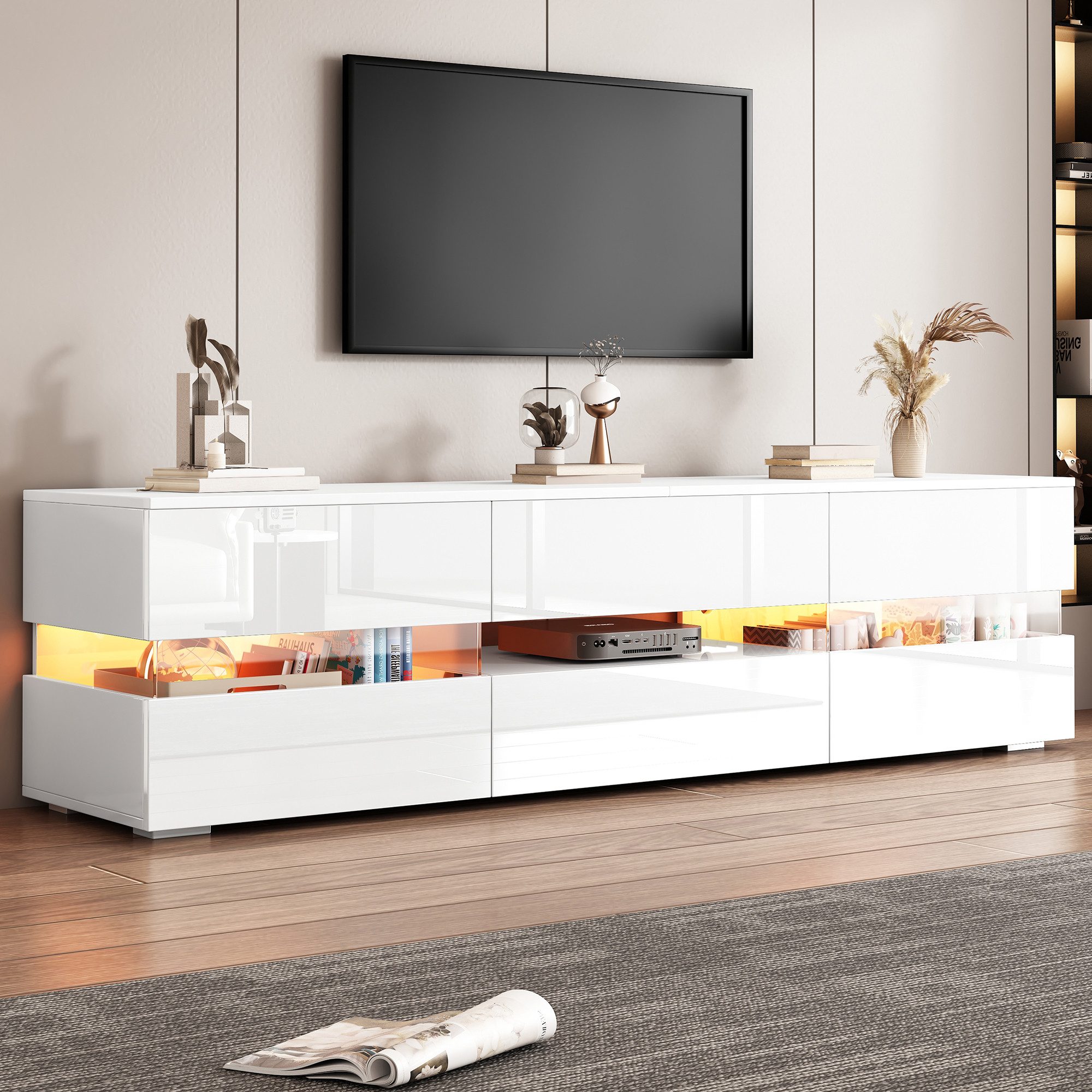 Tv Lowboard Wei Hochglanz