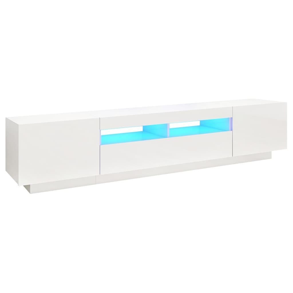 TV-Schrank cm vidaXL (1-St) 200x35x40 TV-Schrank Hochglanz-Weiß mit LED-Leuchten