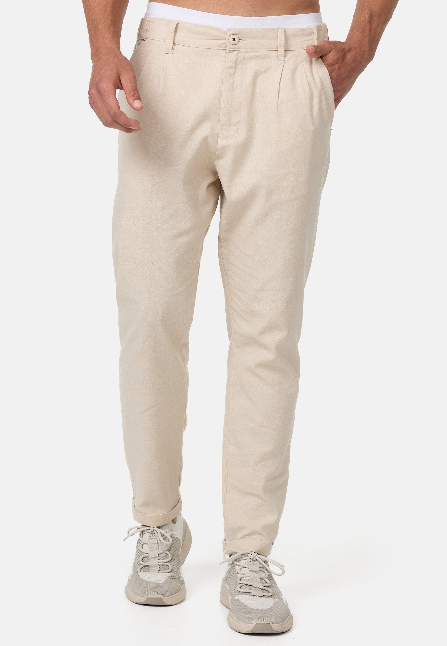 Indicode Leinenhose Cunningham Fog