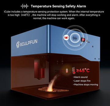 SCULPFUN Graviergerät iCube Pro Max 10W, 220 V, 10 W, 0,08mm Laserpunkt, 10000mm/min Graviergeschwindigkeit