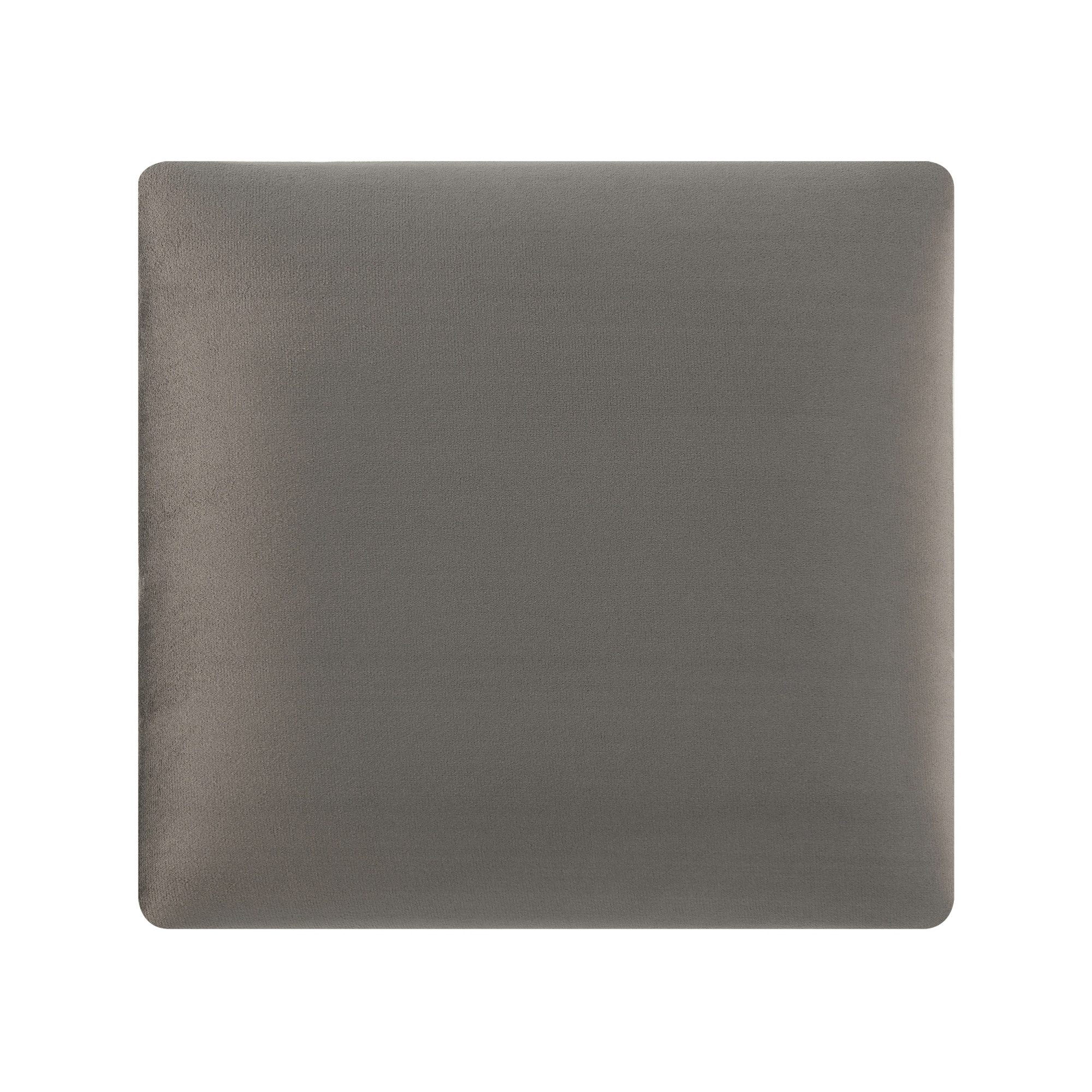 neu.haus Wandpolster, (Set, 4 Stück), »Carpino« Wandkissen Samt 30 x 30 cm Dunkelgrau