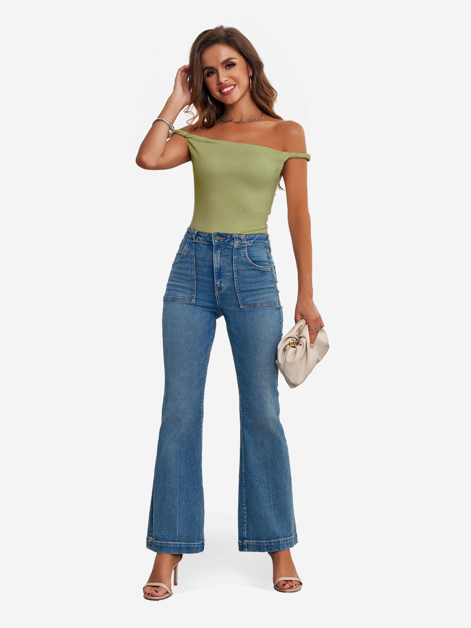 Imily Bela Trägertop Damen-Top Tailliert mit Knoten-Trägerdesign (Packung, 1-tlg., 1per-Pack) Y2K Stil