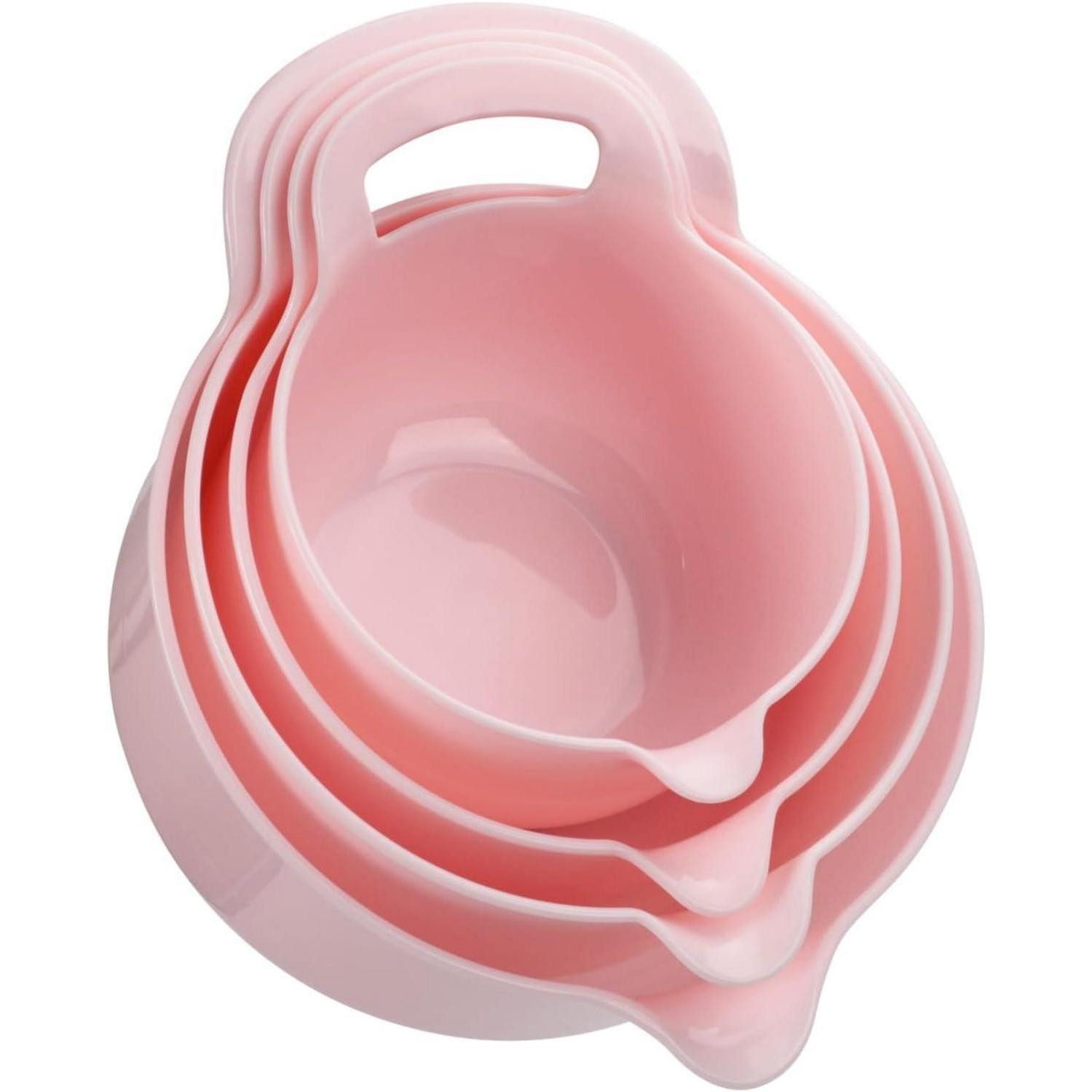 LuxusKollektion Rührschüssel Rührschüssel 4er Griff Ausgießer BPAfrei spülmaschinenfest Rosa