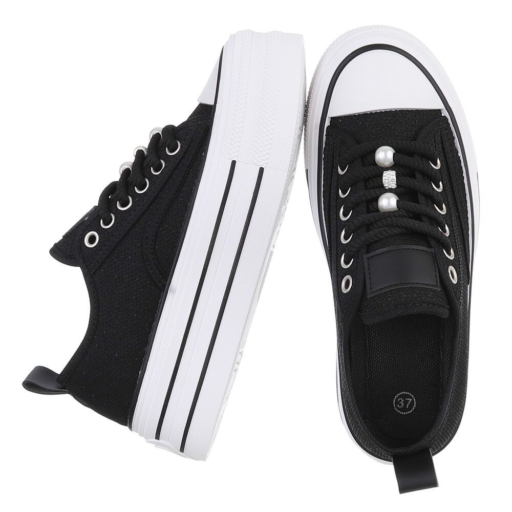Ital-Design Stylische Plattform-Sneaker mit Perlen-Details für Damen Sneake günstig online kaufen