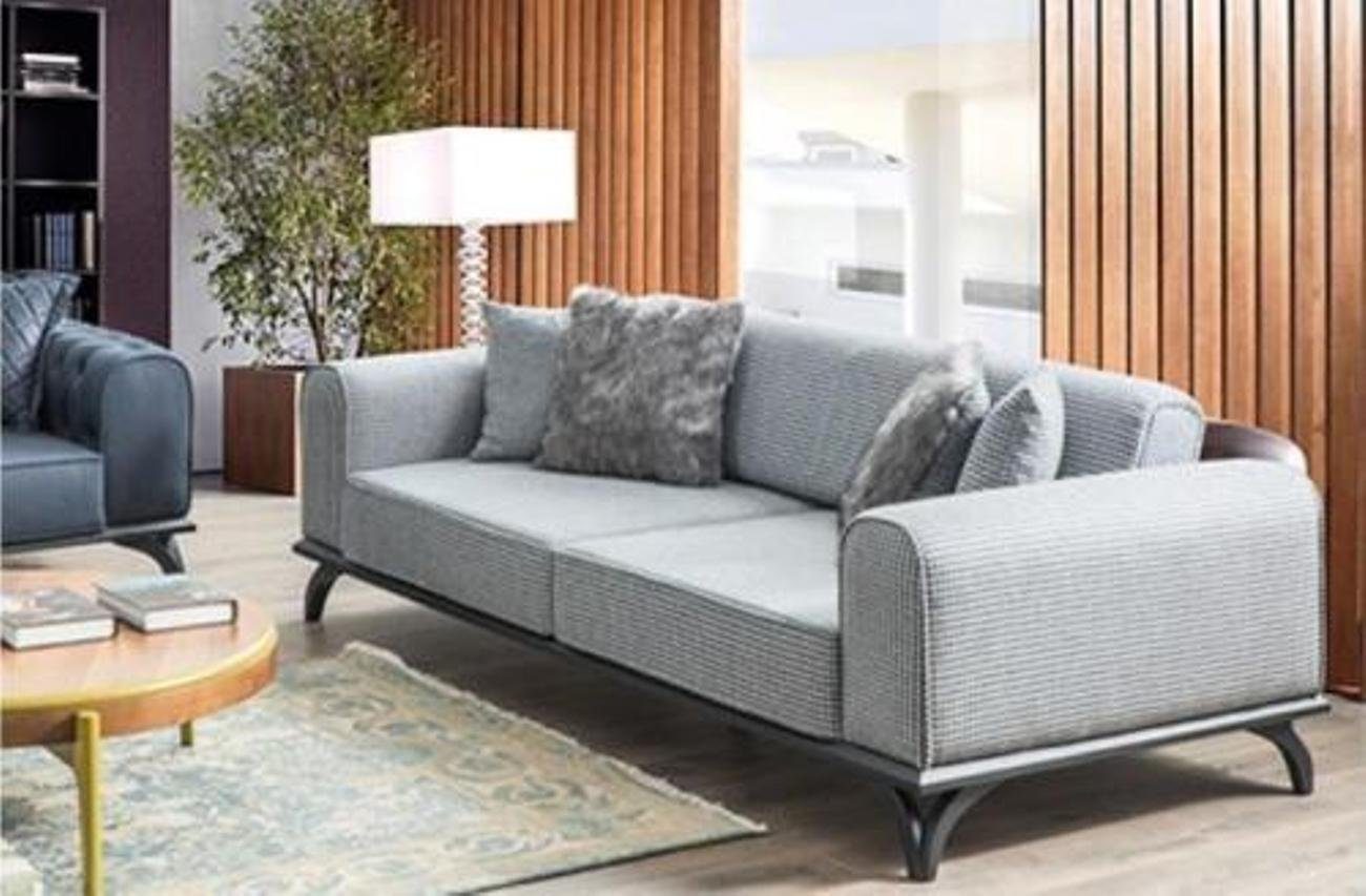 Stoff, Europa Couch 227cm Couchen JVmoebel 3-Sitzer Sofa Teile, in Möbel Textil 1 Dreisitzer Polster Made Sofa