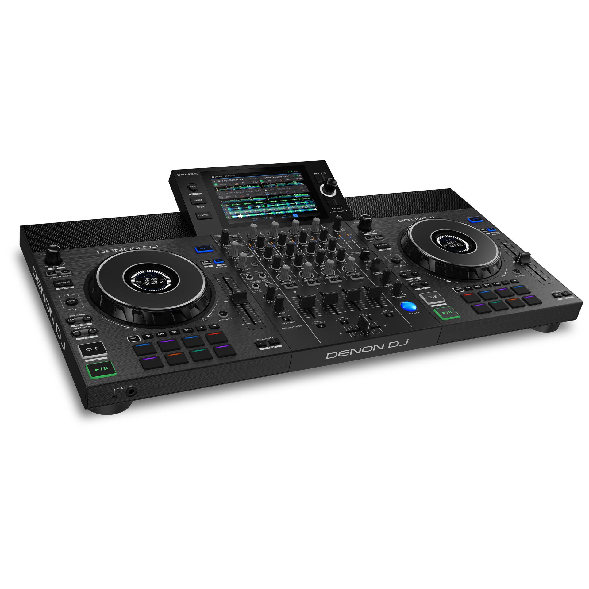 Denon DJ DJ Controller Denon DJ SC Live 4, (Einzelartikel, 1-tlg), 4-Kanal Standalone 7″ Touchscreen WLAN Serato & Virtual DJ kompatibel