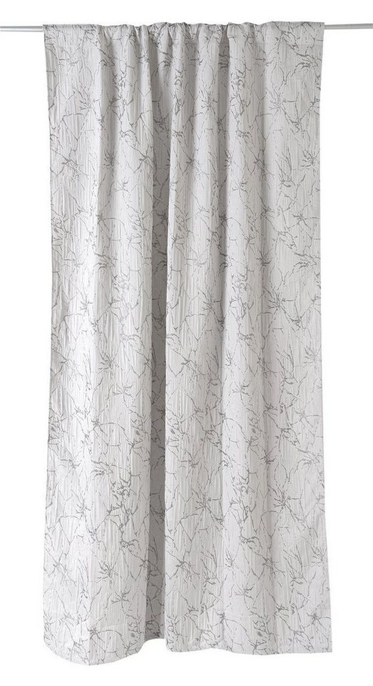 Vorhang PERSEUS, Verd. Schlaufen, Grau, L 245 x B 140 cm, Home4You,  verdeckte Schlaufen, halbtransparent