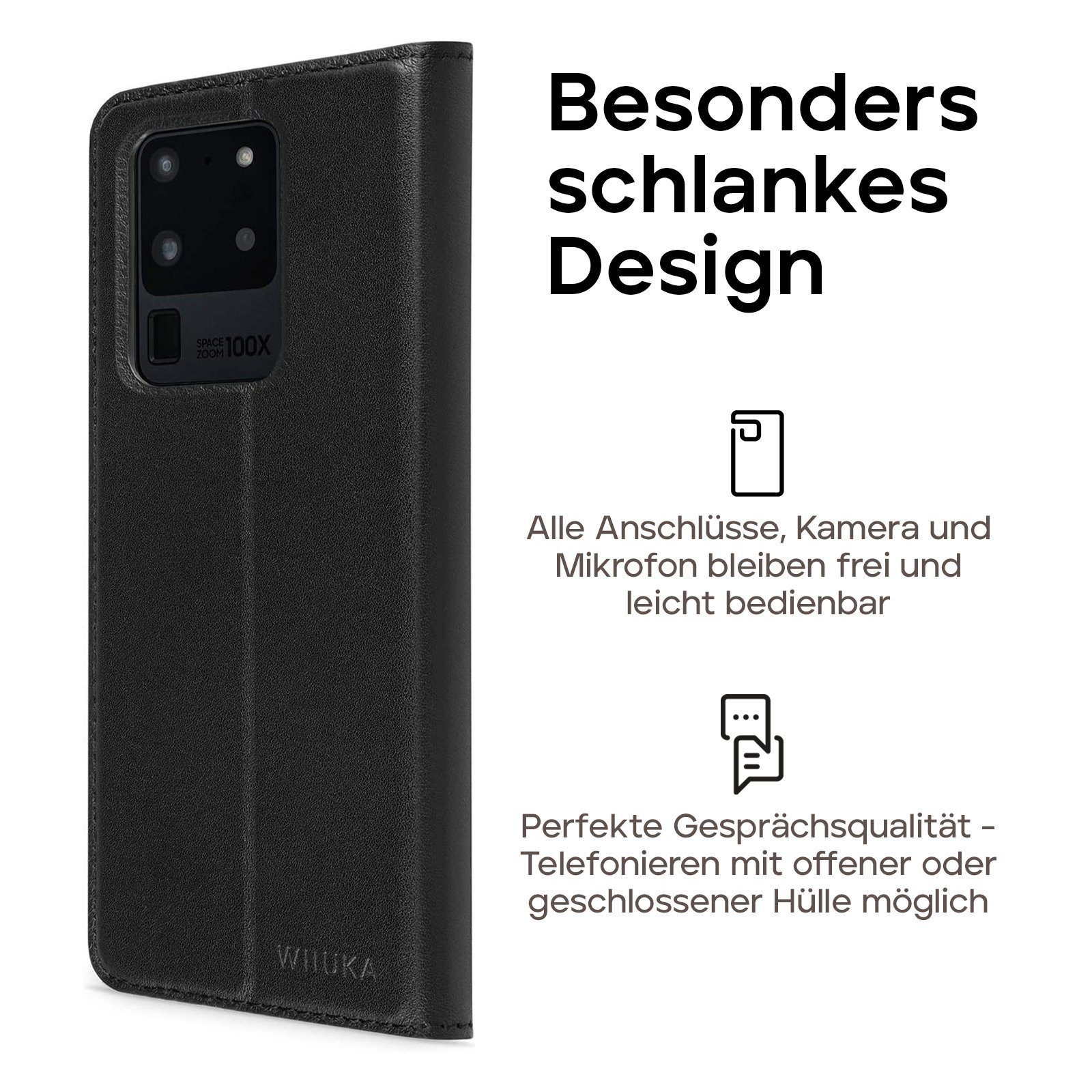 wiiuka Handyhülle suiit Hülle für Samsung Galaxy S20 Ultra, Klapphülle  Handgefertigt - Deutsches Leder, Premium Case