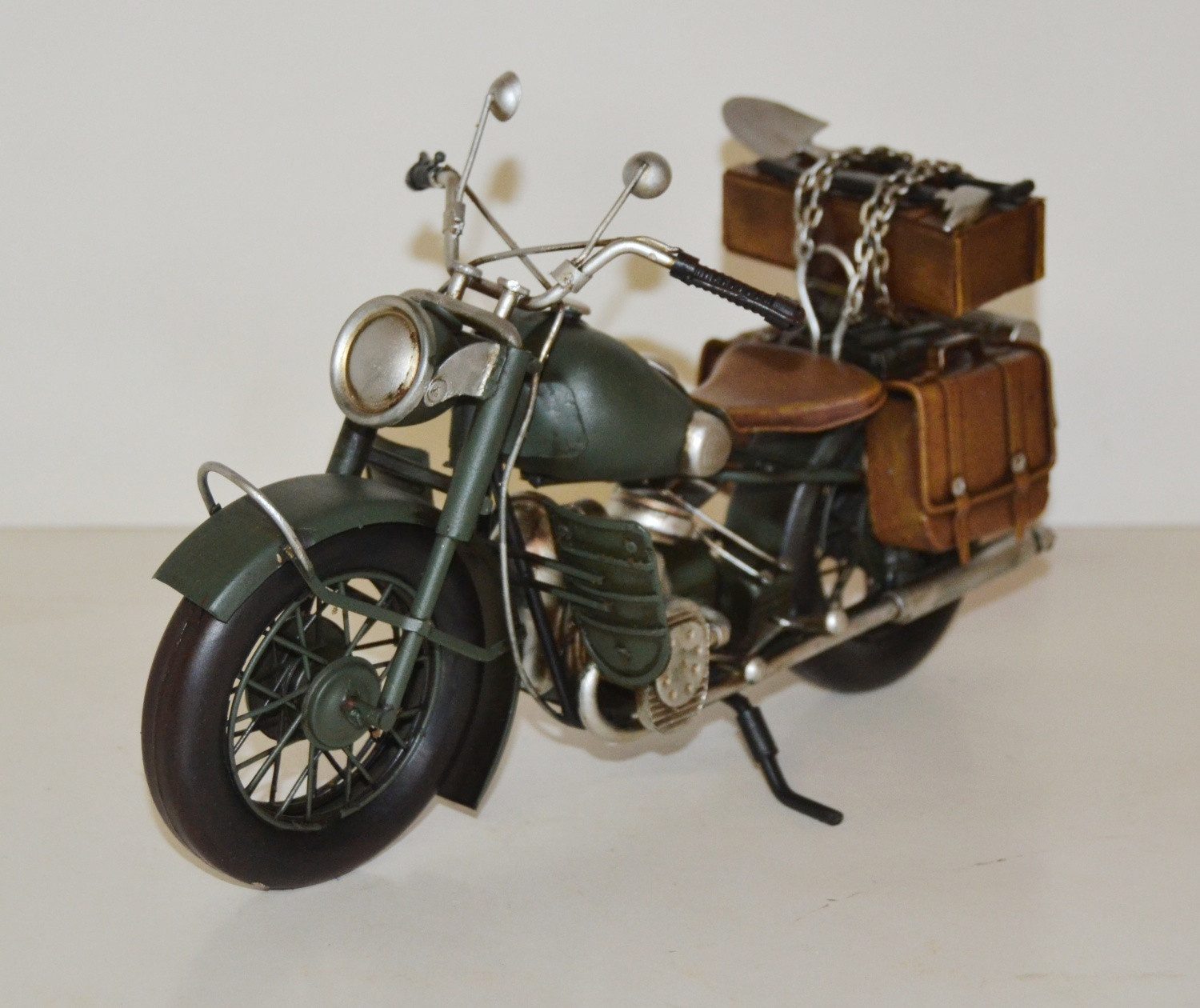JS GartenDeko Modellmotorrad Blech Modell Oldtimer Marke BMW R 75 Militär Motorrad 1943 L 30 cm