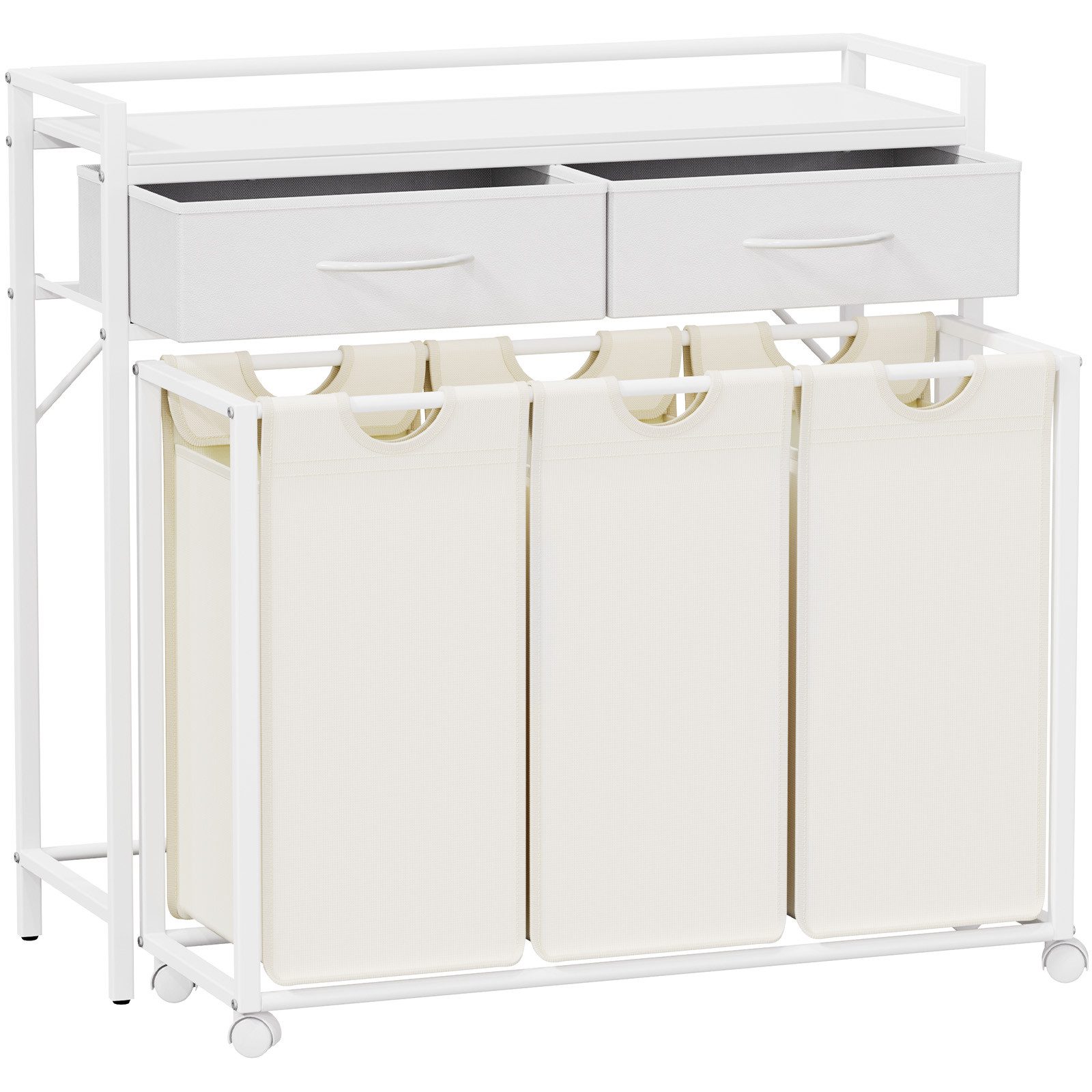 Lifewit Wäschebox Grobe Rolling Wäschesammler mit Regal und 2 Schubladen günstig online kaufen