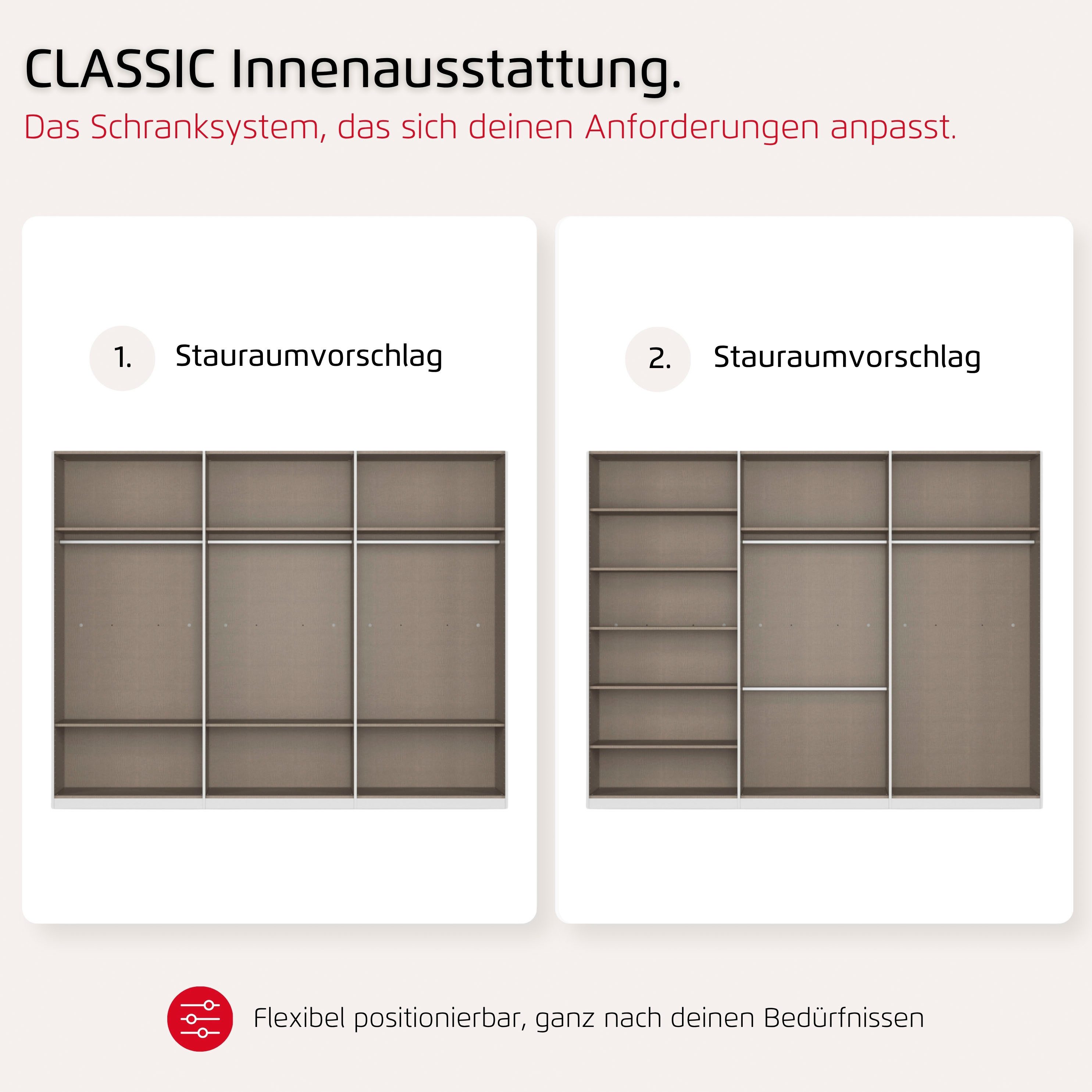 rauch Kleiderschrank Schlafzimmer Garderobe Kinderzimmer WELTNEUHEIT TYNDA by rauch-ONE (3 Ausstattungsvarianten - Breiten 47-405 cm, Höhen 187/212/231 cm) PATE – Bild 5 von 5