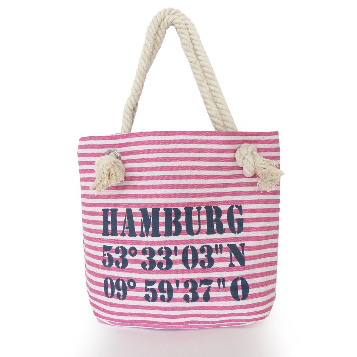 Sonia Originelli Umhängetasche XS Shopper "Hamburg" Shopper Tasche Koordinaten rosa-marine