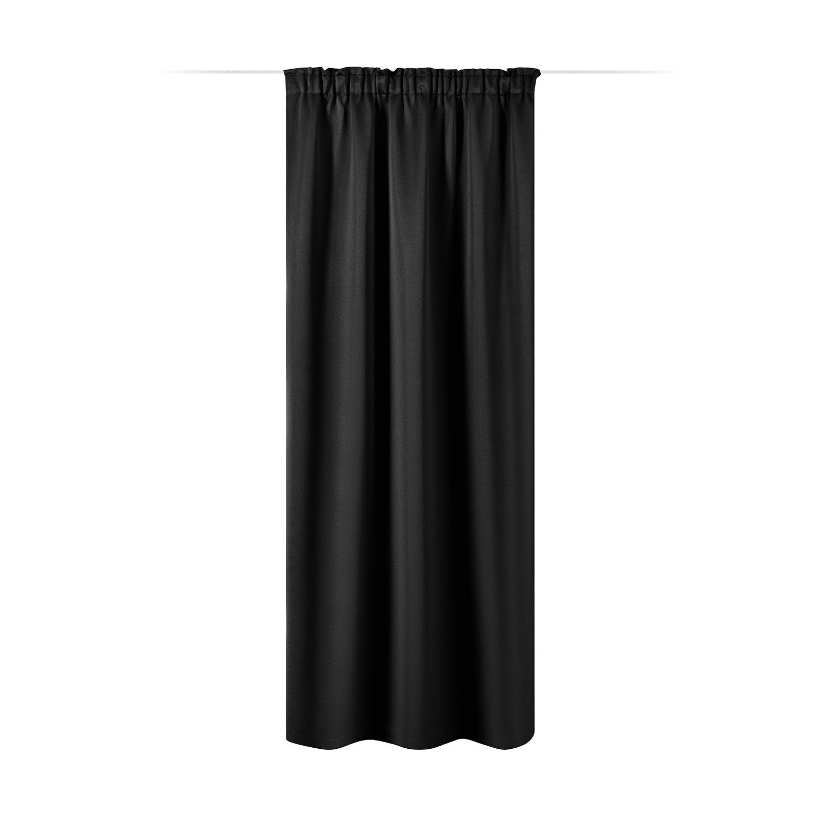 Vorhang Vorhang blickdicht, 140x245cm, Kräuselband, schwarz, JEMIDI