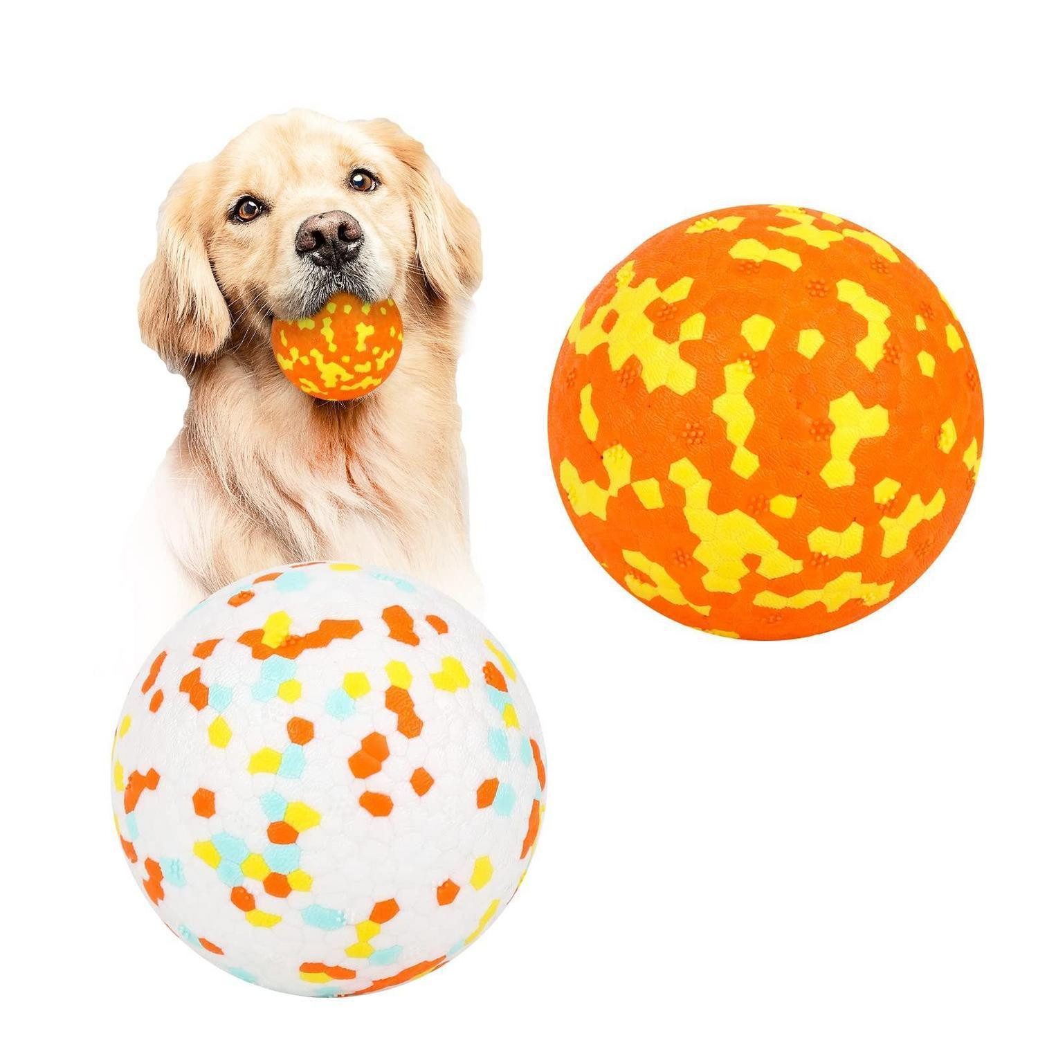 LuxusKollektion Spielball Hundebälle 2 Stück Größe 2 Orange+Gelb (2-St)