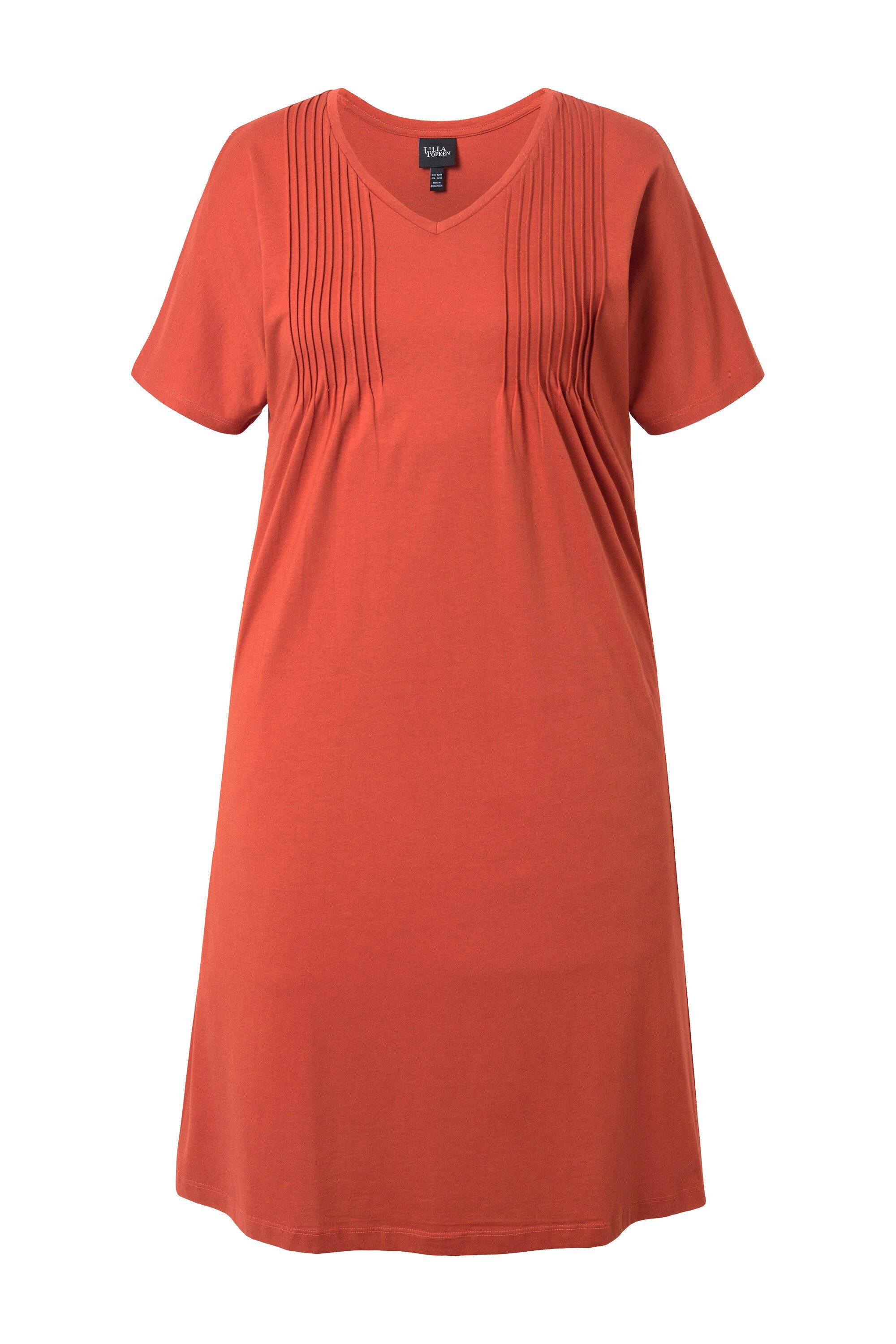 Jerseykleid Jerseykleid Biesen A-Linie V-Ausschnitt Halbarm