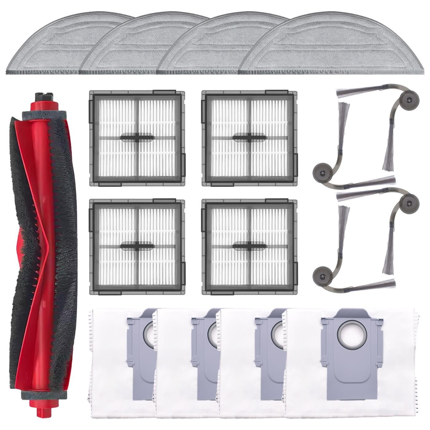 VERCO Reinigungsbürsten-Set Reinigungskit für Roborock, Q10 S5 + Q10V Plus, (17-tlg), Ersatz Teile Set Wartungskit Filter Seitenbürste Zubehör Bürste