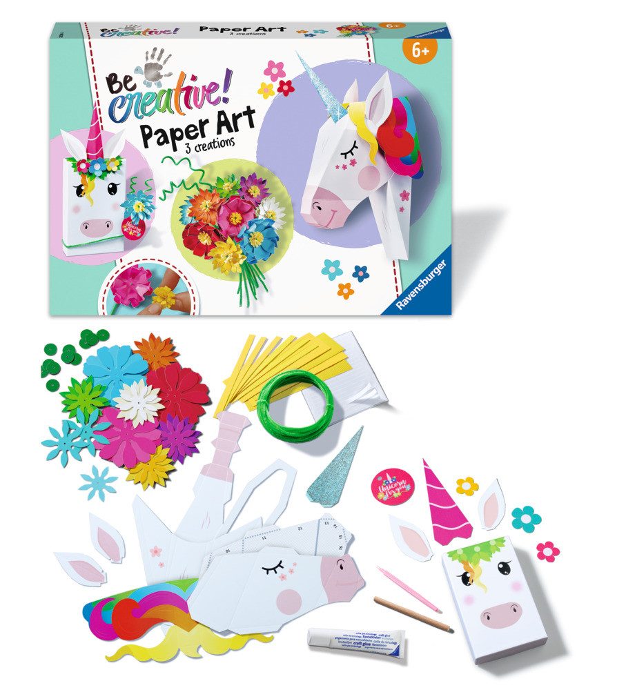 Ravensburger Verlag GmbH Kreativset Ravensburger Be Creative Bastelsets Paper Art Unicorn