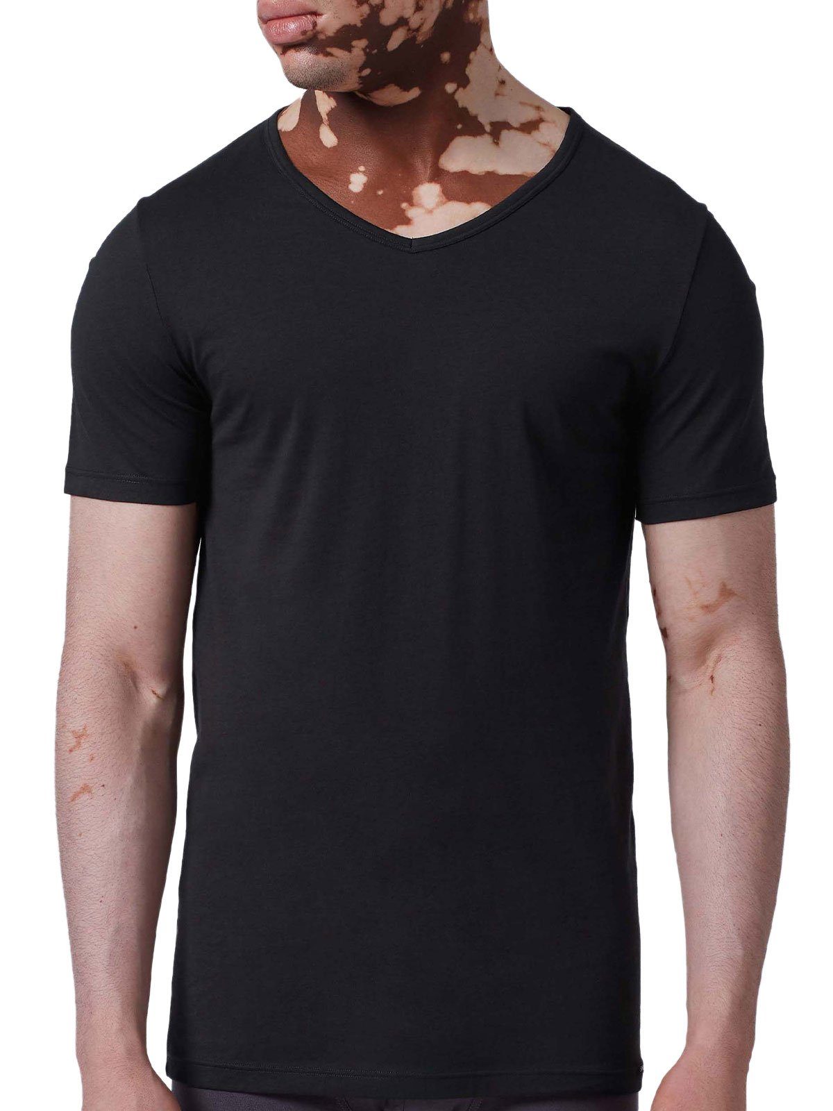 Skiny Unterziehshirt Herren V-Shirt kurzarm 2er Pack Shirt Multipack (Packung, 2-St) -