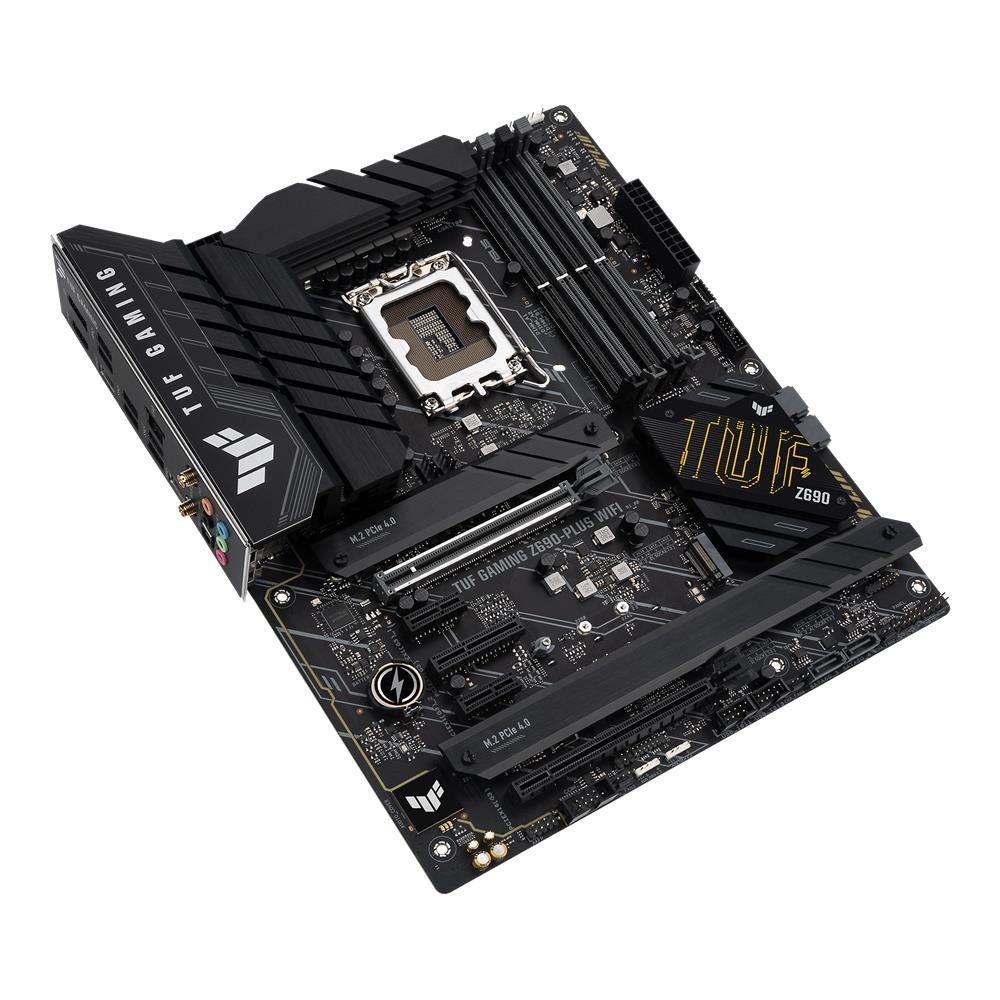 Asus TUF GAMING Z690-PLUS Mainboard Aura Sync RGB-Beleuchtung, (WIFI Gaming Mainboard Sockel, 1-St., RAM 128 GB), HDMI, Intel Z690, LGA 1700, ATX, PCIe 5.0, 4x M.2, Thunderbolt 4