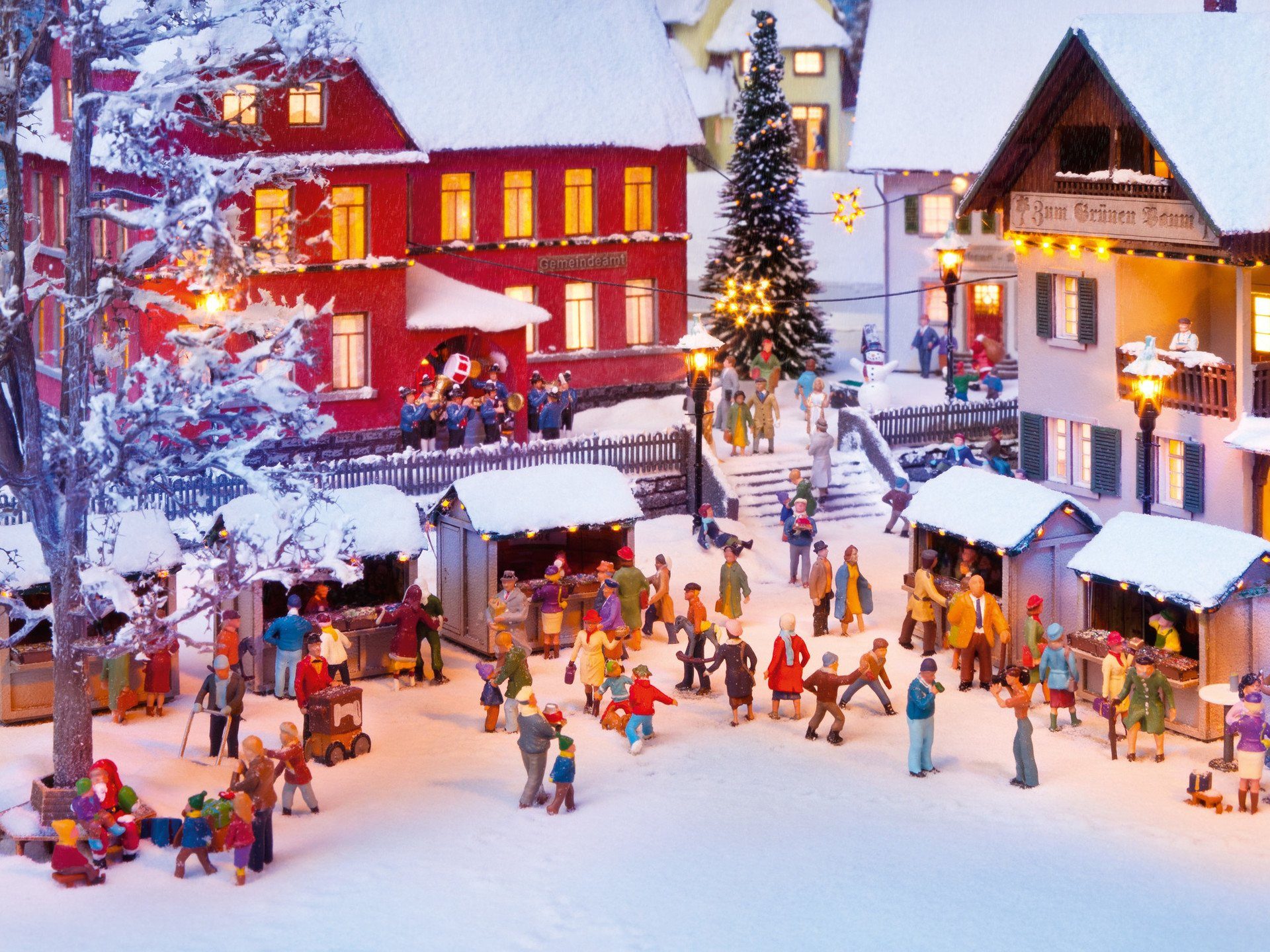 Modelleisenbahn-Gebäude NOCH Sound-Szene „Weihnachten“, mit Weihnachtsfigu