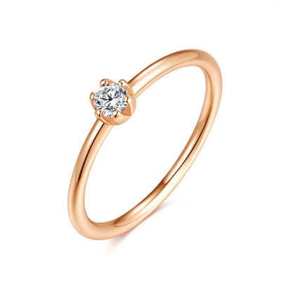 Lisandra Scott Silberring Ring mit weißem Stein 925 Silber, Verlobungsring, Solitär-Ring