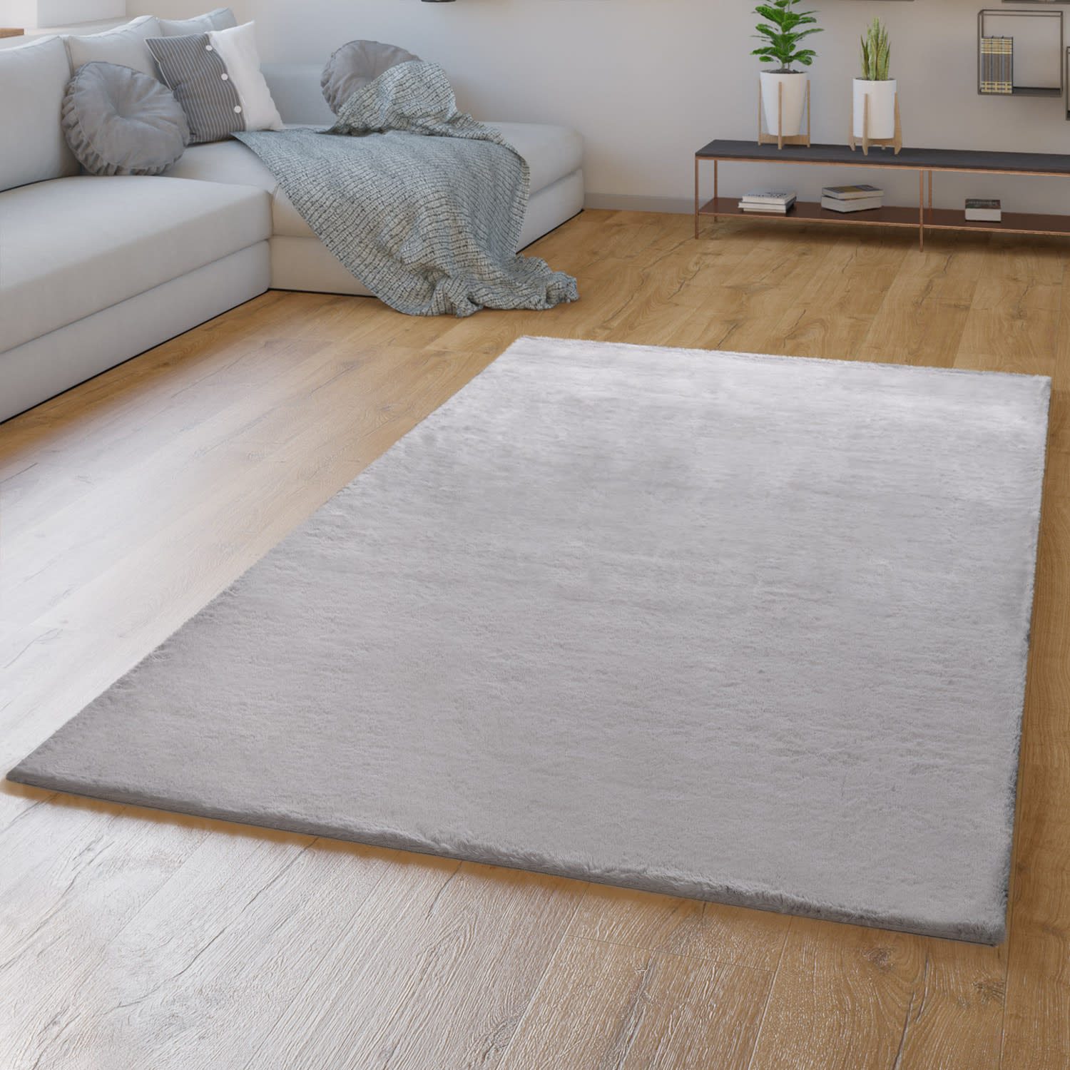 TT Home Teppich, Rechteckig, Höhe: 26 mm, Hochflor Teppich Schlafzimmer Kun günstig online kaufen