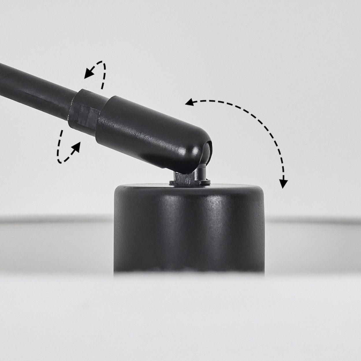hofstein Bogenlampe Stehlampe aus Metall/Stoff in Schwarz/Weiß, Stehleuchte mit Marmorfuß, modernes Design (35 cm), Fußschalter, E27