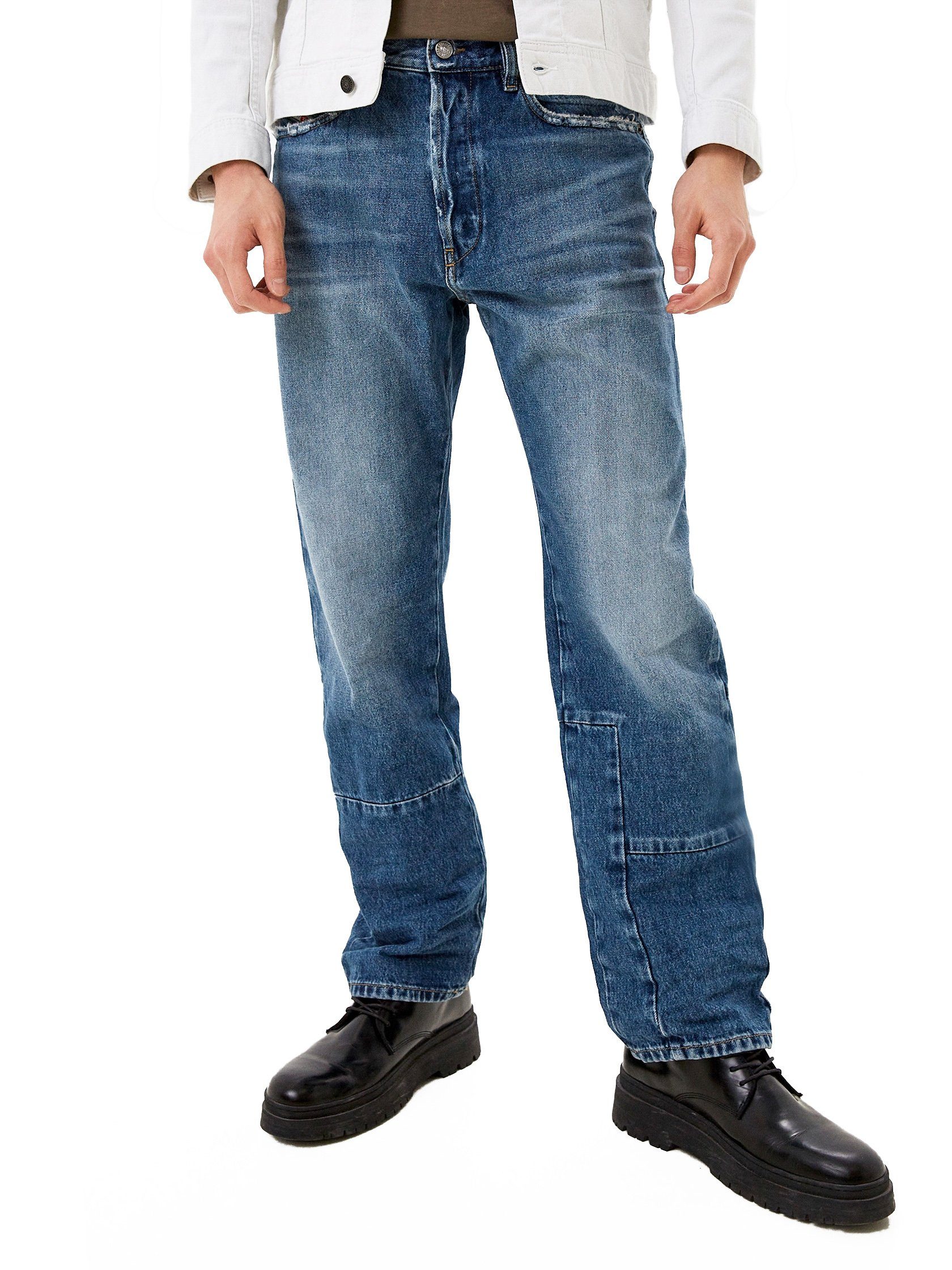 Diesel Straight Jeans Patchwork Bequeme Passform D Macs 009PI Lange 32