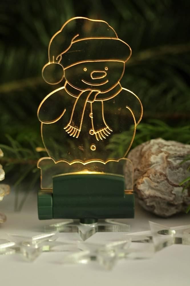 Star-Max Christbaumschmuck 35217 LED Acryllichter-Set 5 Motive mit je einer LED warmweiß inkl. FB