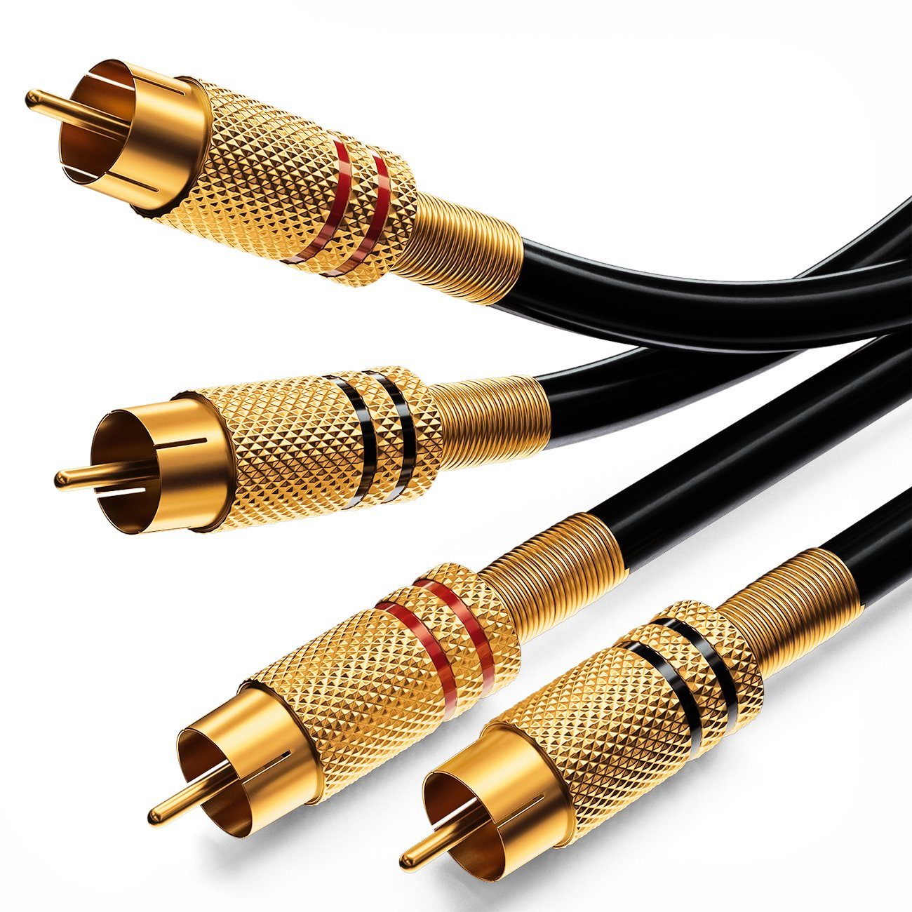 deleyCON deleyCON 2,5m Audio Cinch Kabel 2x Cinch Stecker auf 2x Stecker  HiFi Audio- & Video-Kabel