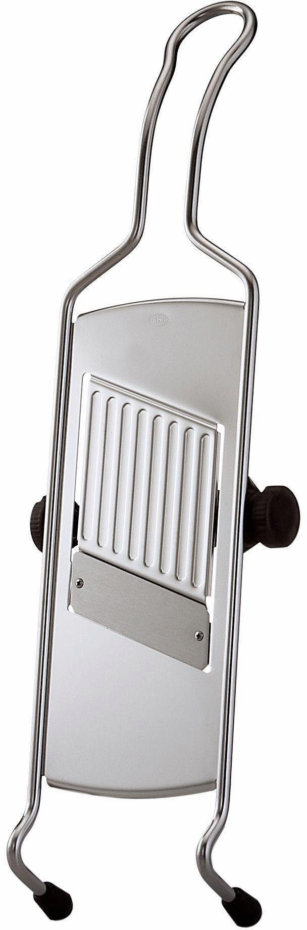 RÖSLE Овощерезка, Edelstahl 18/10, Ломтерезки für Gemüse und Obst, 5 Schnittstärken, mit Silikonstandfüßen