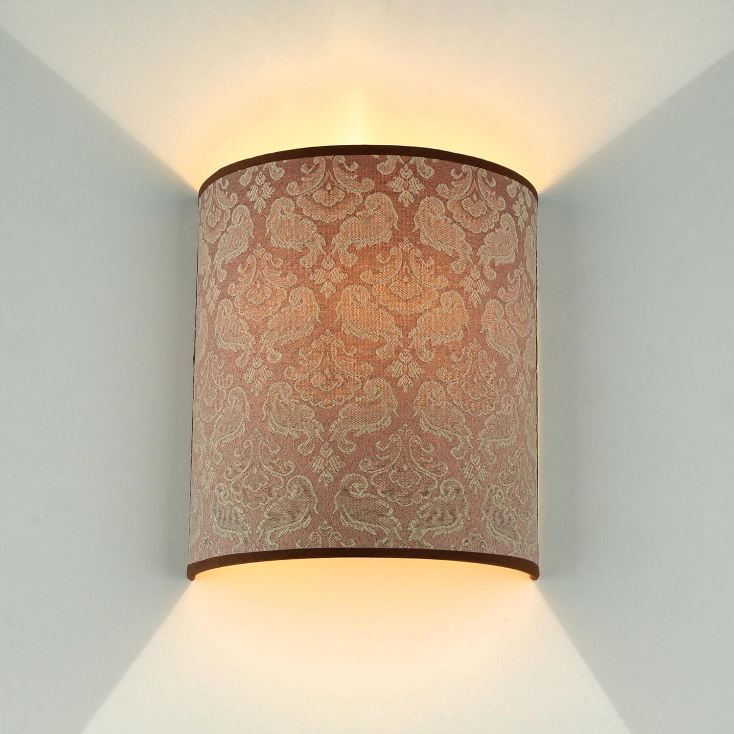Lampe Wandleuchte Wandlampe Licht-Erlebnisse Loft Wohnzimmer Flur Leuchtmittel, ALICE, ohne Barock Stoffschirm Motiv