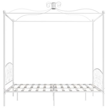 furnicato Bett Himmelbett-Gestell Weiß Metall 160 x 200 cm