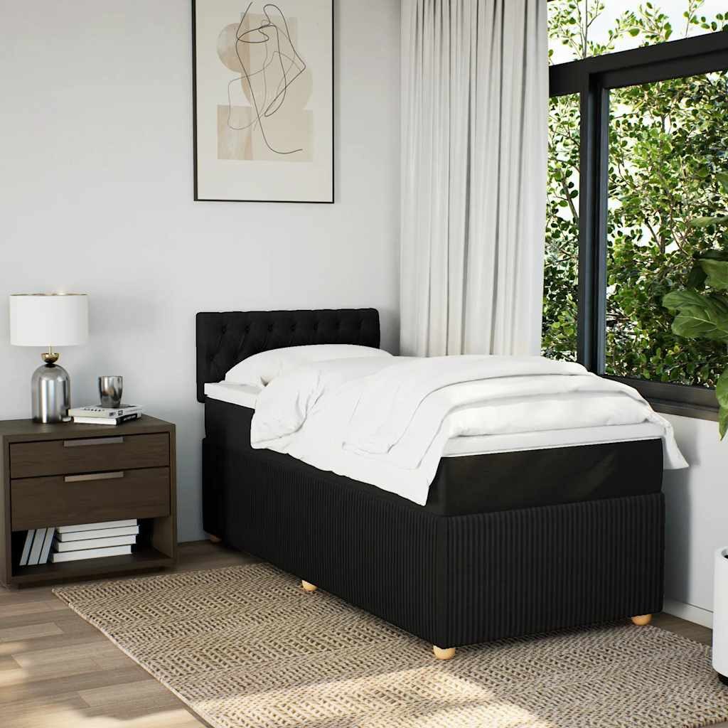 vidaXL Bett Boxspringbett mit Matratze Schwarz günstig online kaufen